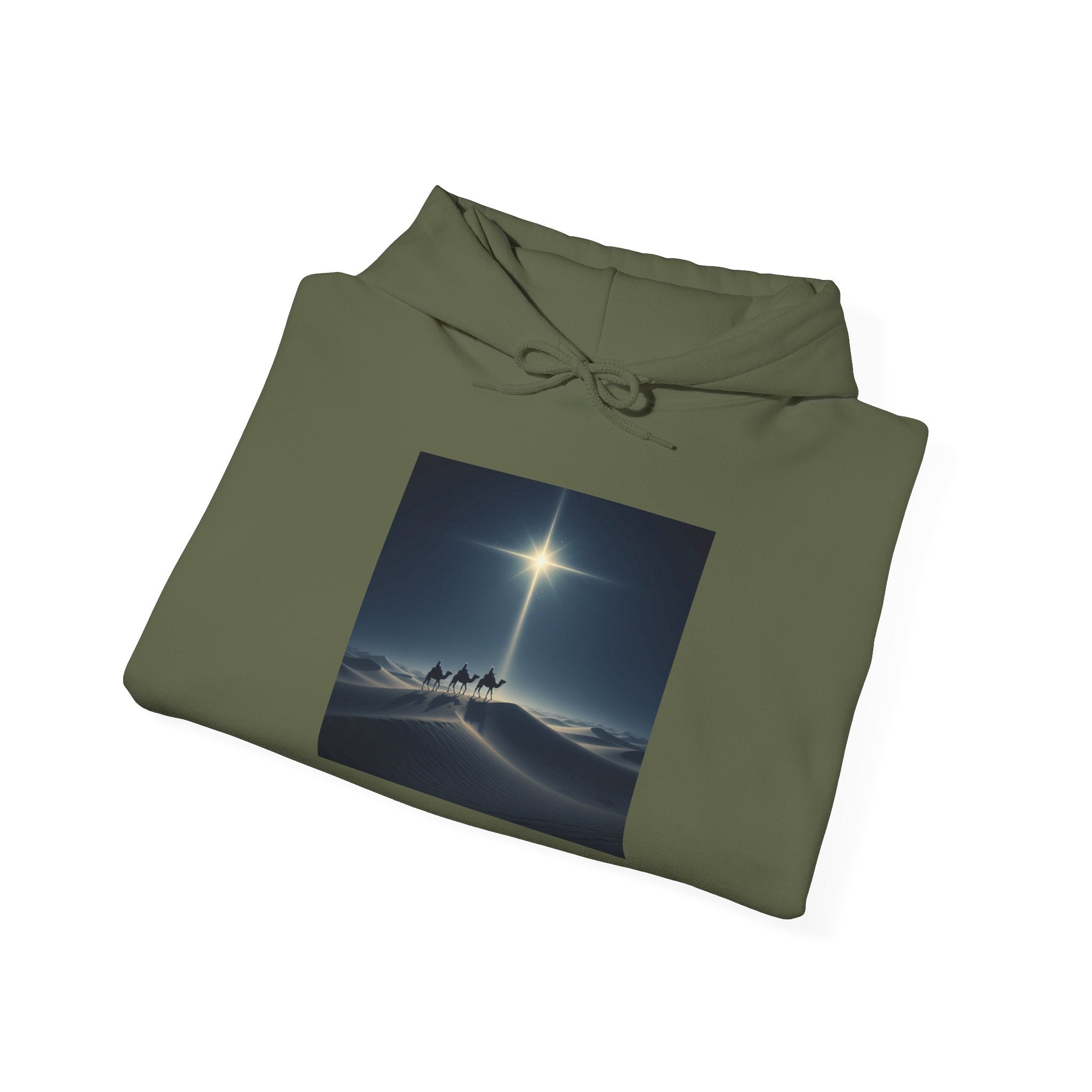 3 Wise Men Hoodie – Magi Camels Nativity Journey Christian Christmas Sweatshirt for Epiphany Faith & Holy Night Printify