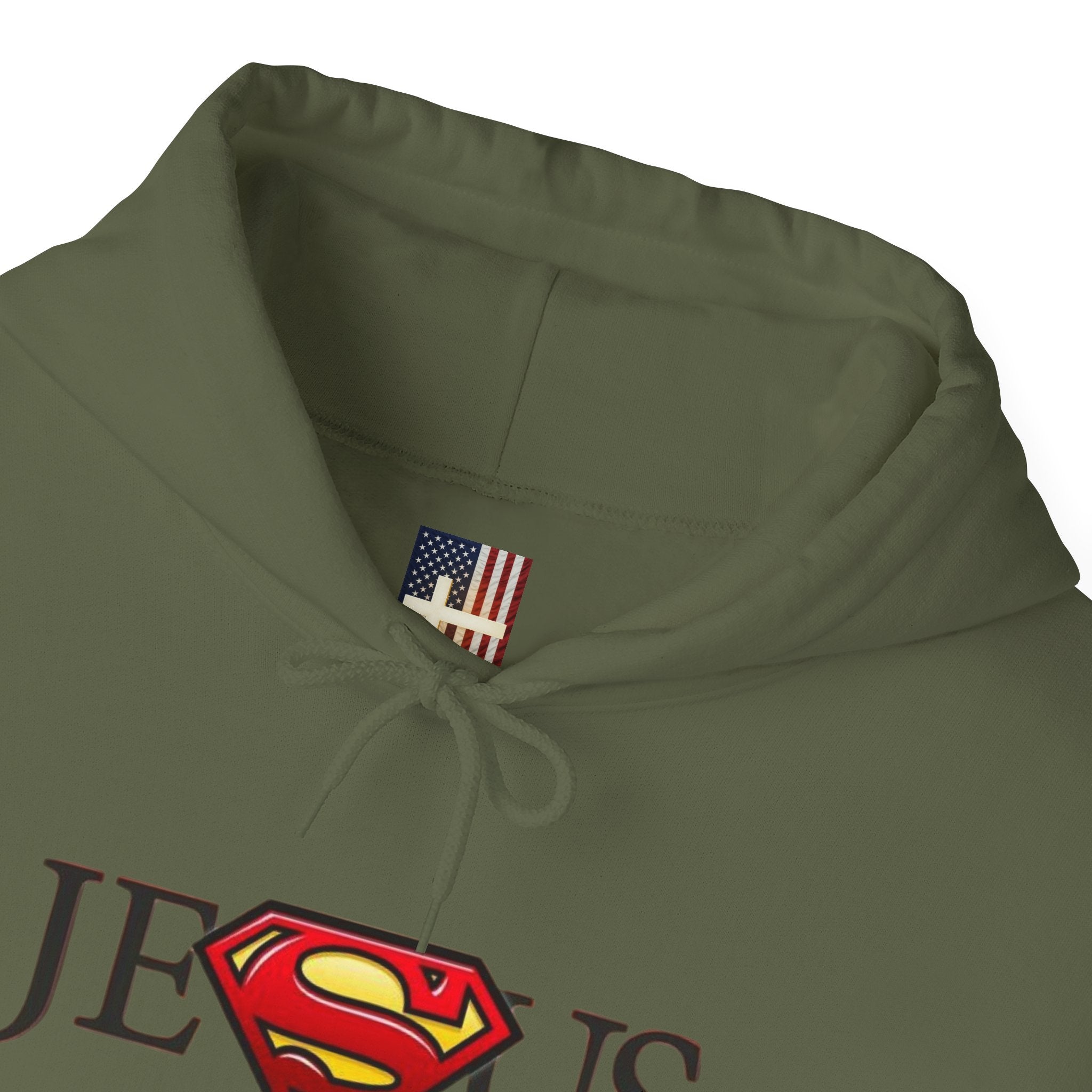 Jesus Is My Superhero Hoodie — Christian Faith Graphic Pullover Printify