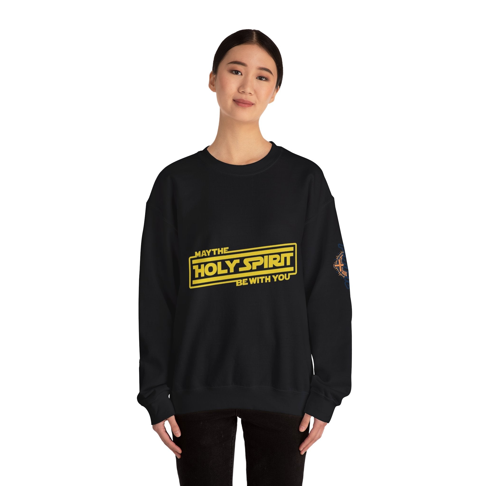 May the Holy Spirit Be With You Sweatshirt - Christian Star Wars Parody Sweatshirt Printify