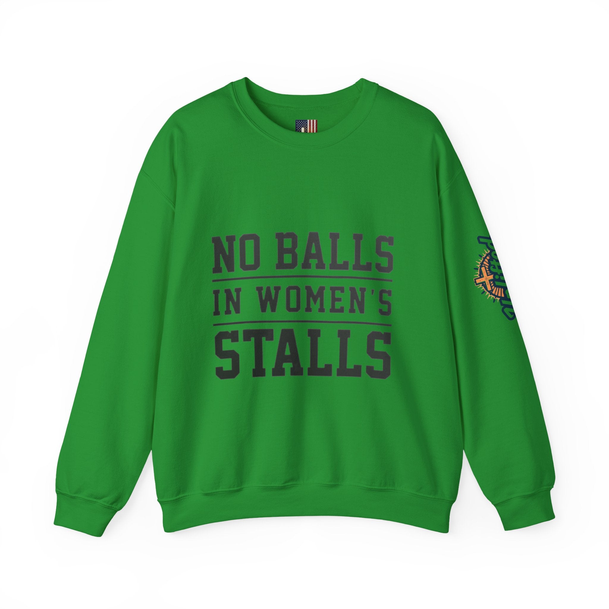 No Balls in Women's Stalls Crewneck Sweatshirt — Bold Statement Pullover Printify