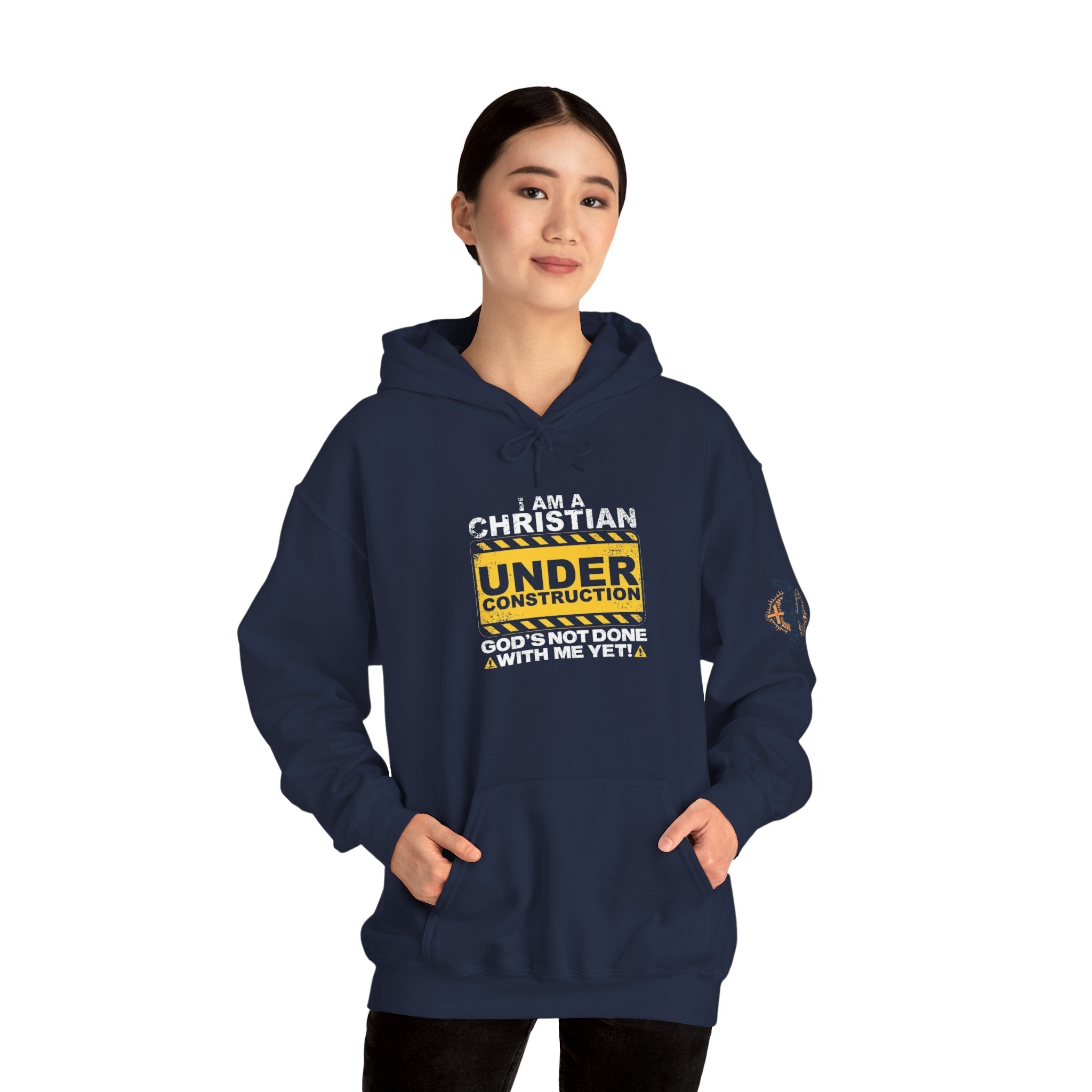 Christian Under Construction Hoodie | God Is Not Done With Me Yet Hoodie Printify