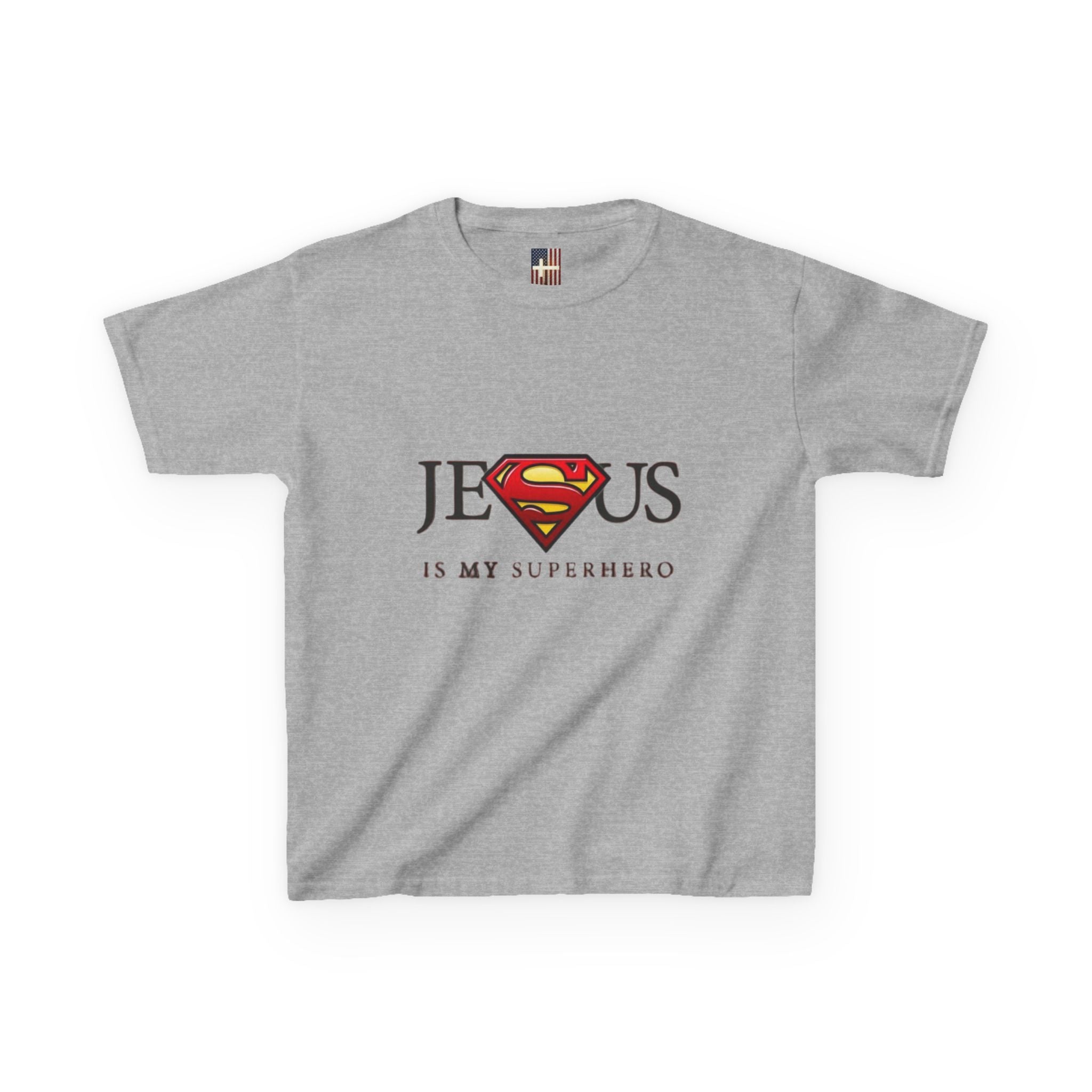 Jesus Is My Superhero T-Shirt — Faith-Based Superman-Inspired Tee Printify