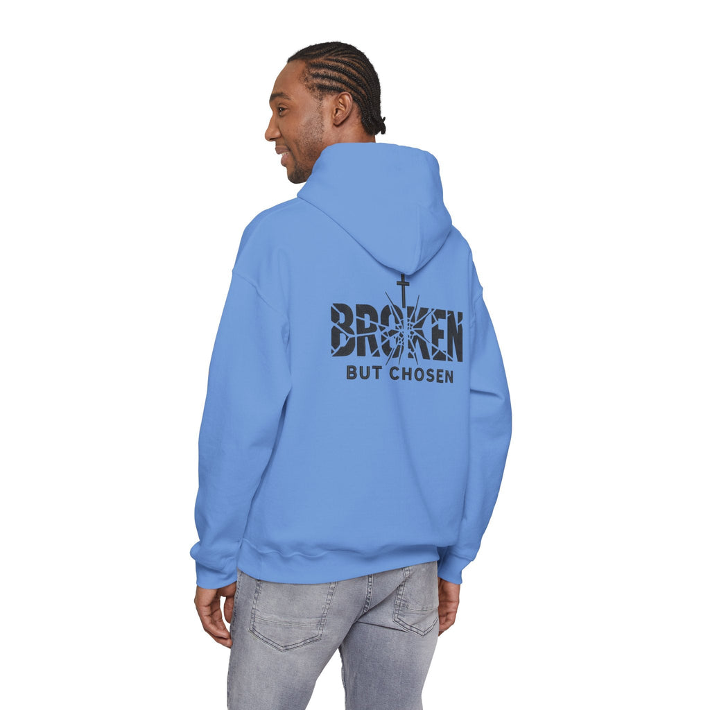 Broken But Chosen Hoodie — Christian Faith Graphic Sweatshirt Printify