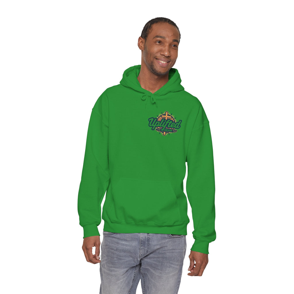 Walk by Faith Hoodie – Cross & Footprints Christian Hoodie for Cozy Inspiration Printify