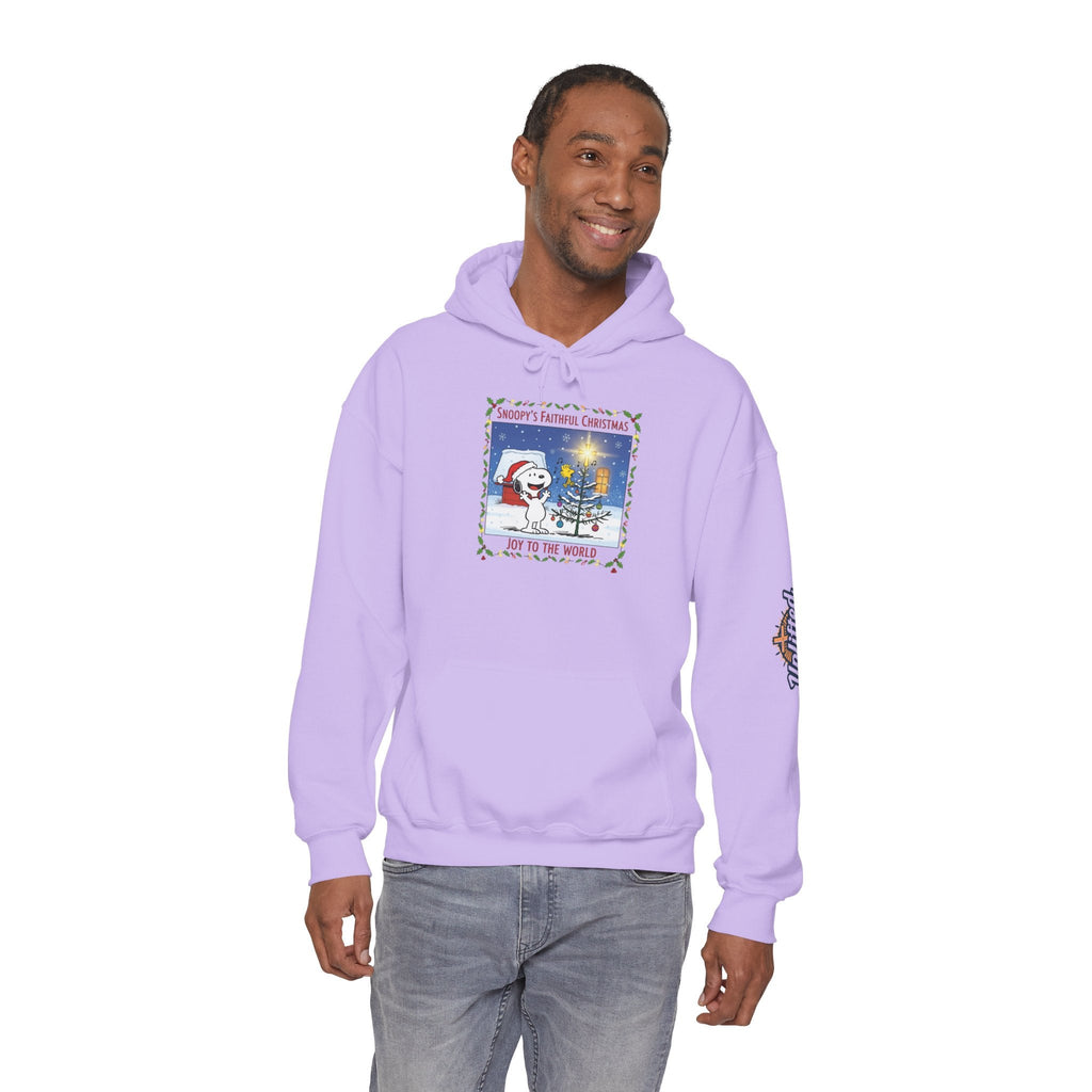 🎄 Faithful Christmas Friends – Christian Holiday Hoodie | Festive Tree & Cartoon Duo | Heartwarming Christmas Tee by Uplifted Gear Printify