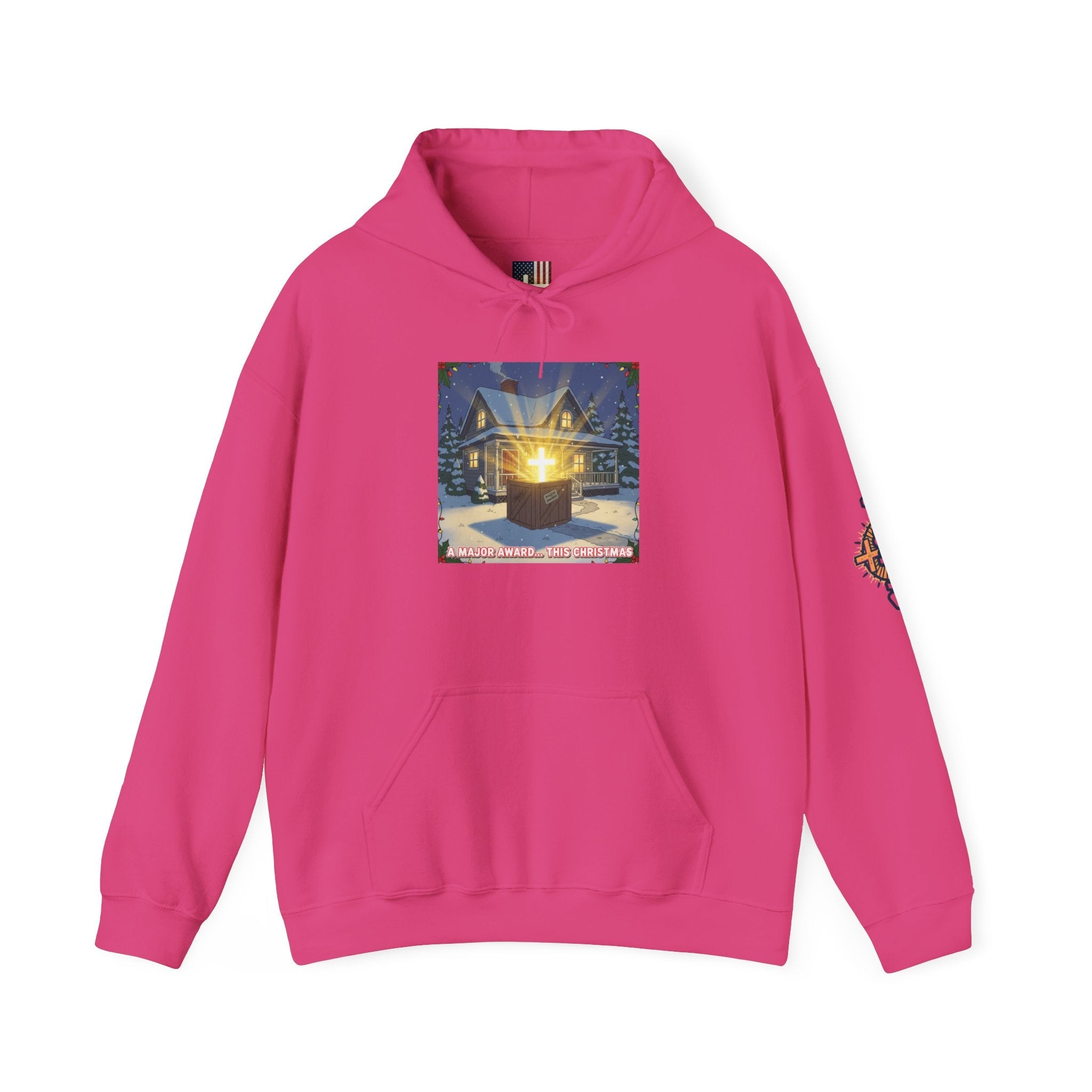 A Major Award This Christmas Hoodie – Fragile Leg Lamp Parody Cross Unboxing Christian Sweatshirt for Hilarious Faith & Holiday Glow Printify