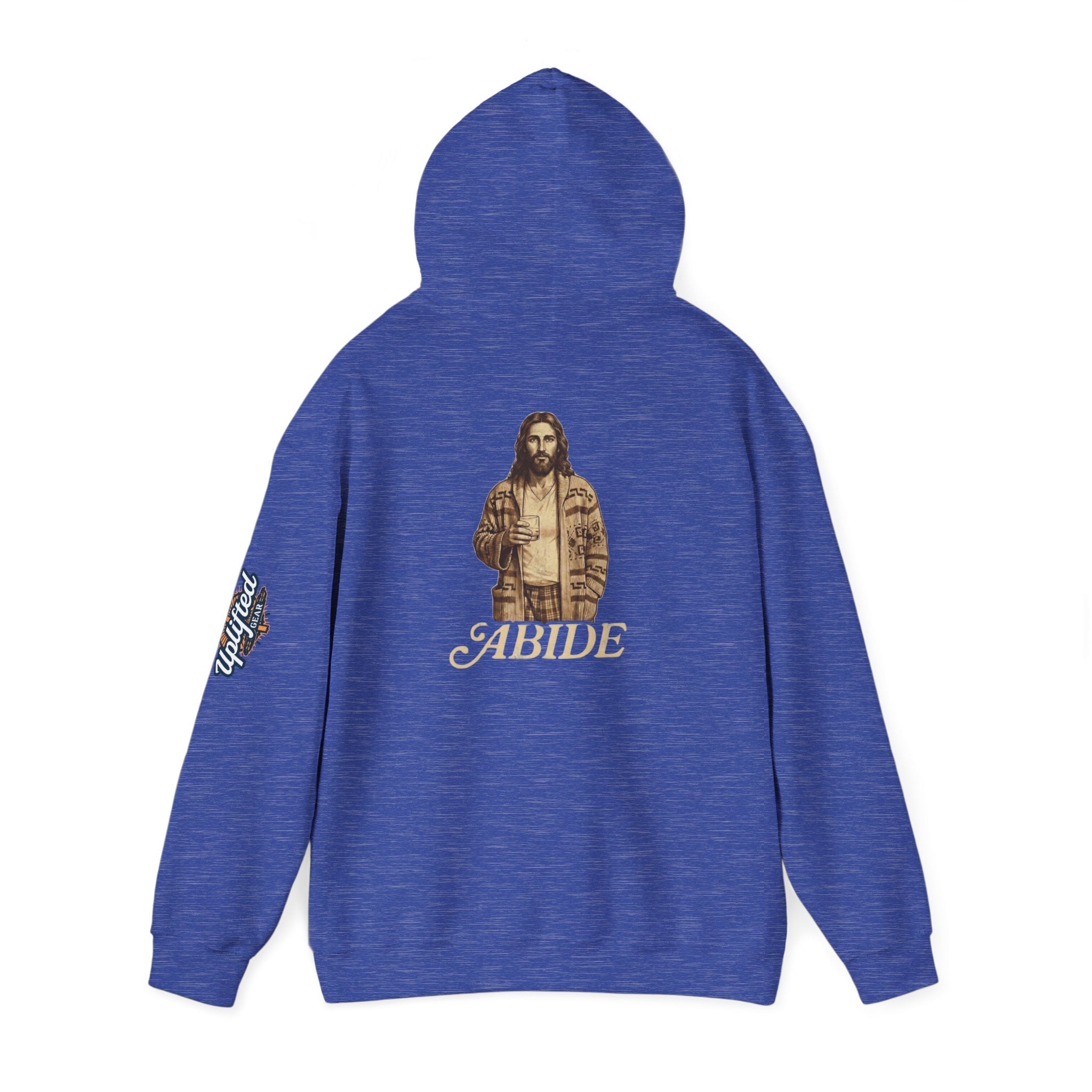 Abide Jesus Hoodie — Vintage 'The Dude' Religious Graphic Hoodie Printify
