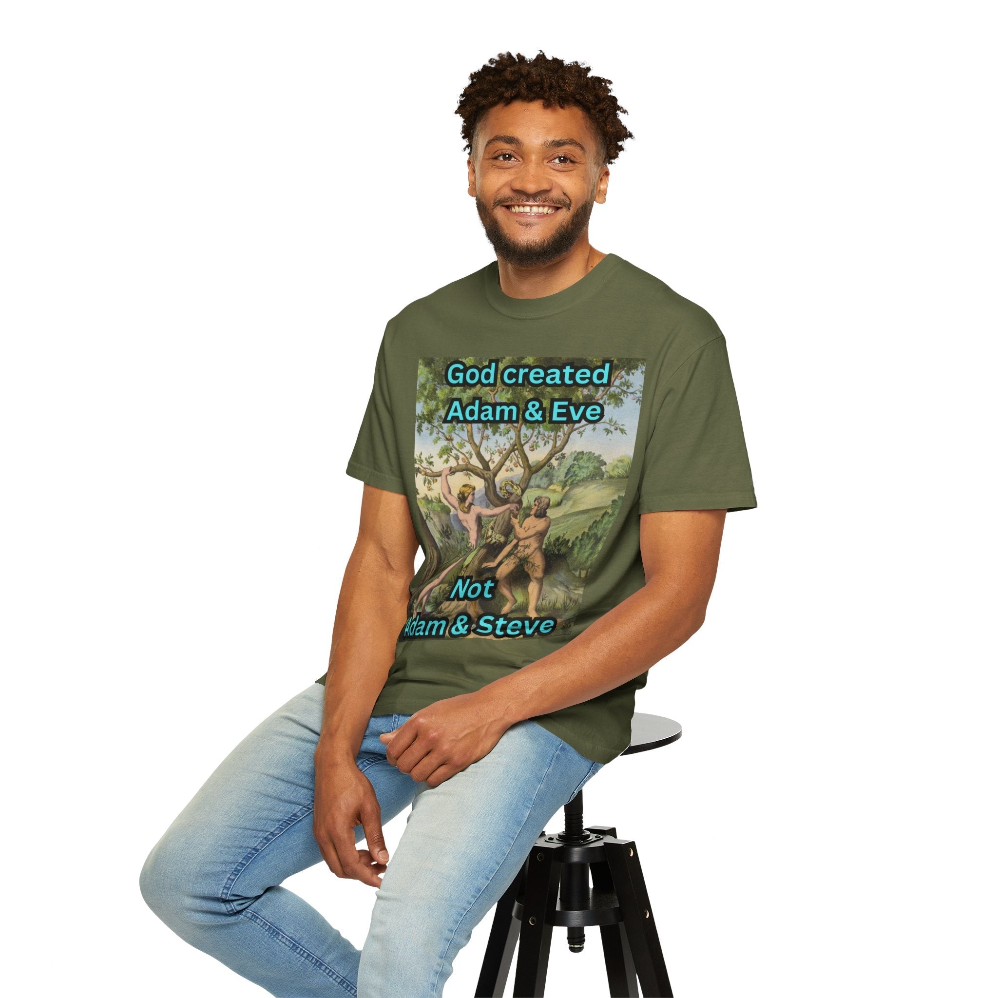 God Created Adam and Eve T-Shirt – Biblical Truth Christian Tee for Bold Faith Printify
