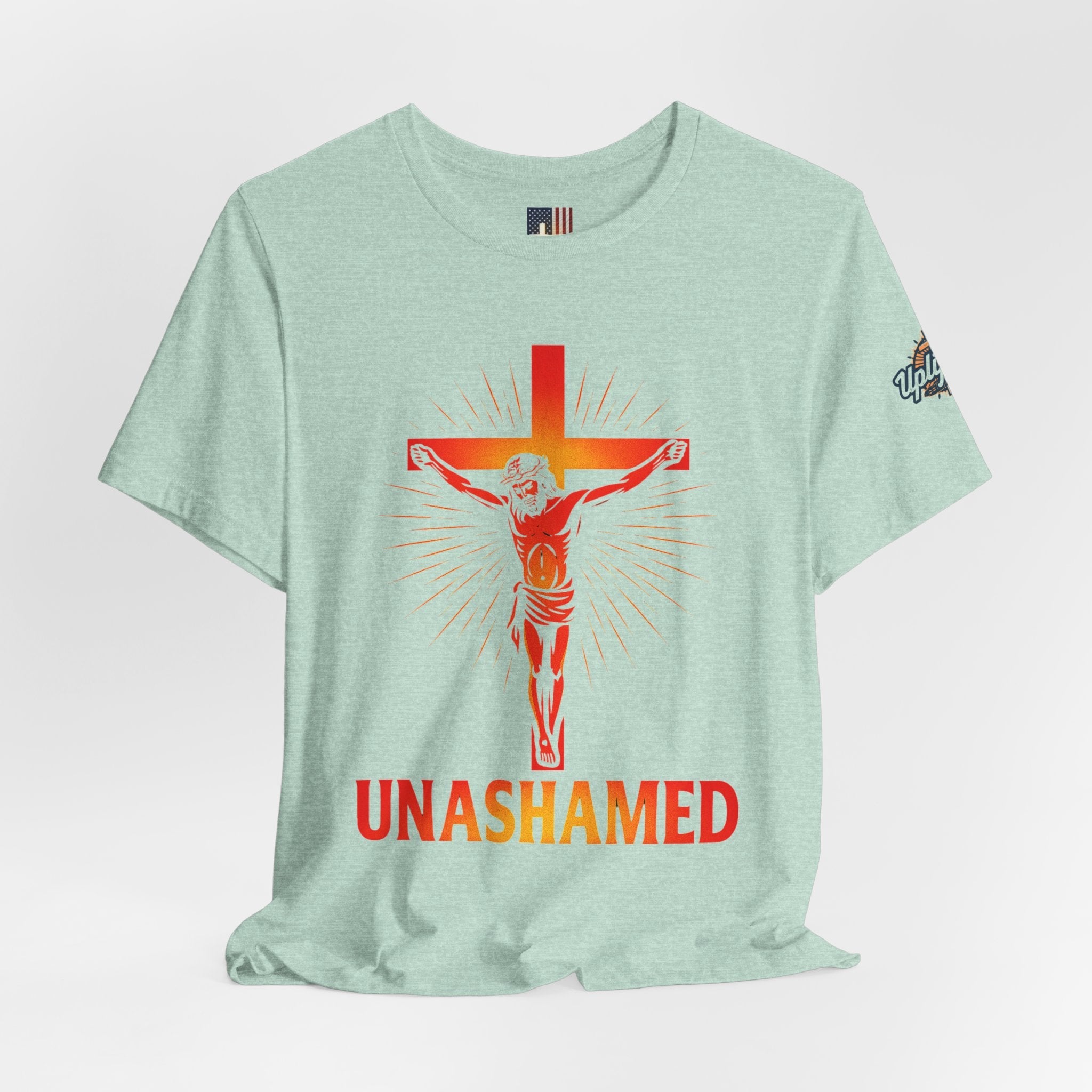 Unashamed T-shirt – Romans 1:16 Crucifixion Christian t-shirt for Bold Unwavering Faith Printify