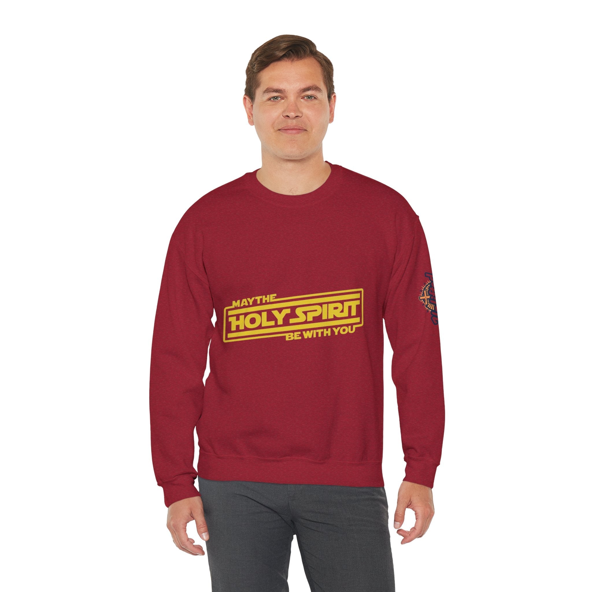 May the Holy Spirit Be With You Sweatshirt - Christian Star Wars Parody Sweatshirt Printify