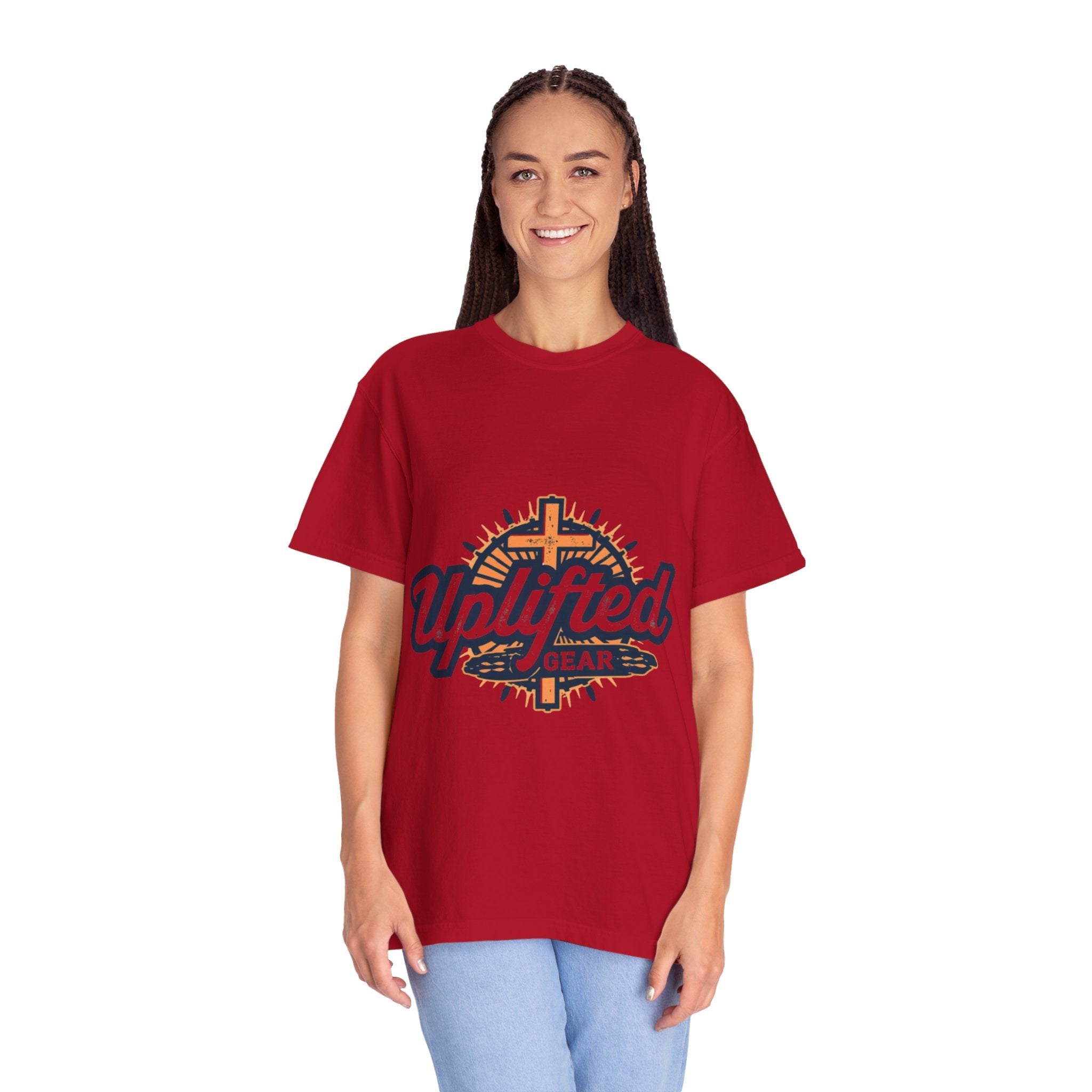 Uplifted Gear Christian T-Shirt – Bold Logo Faith Tee for Inspired Living Printify