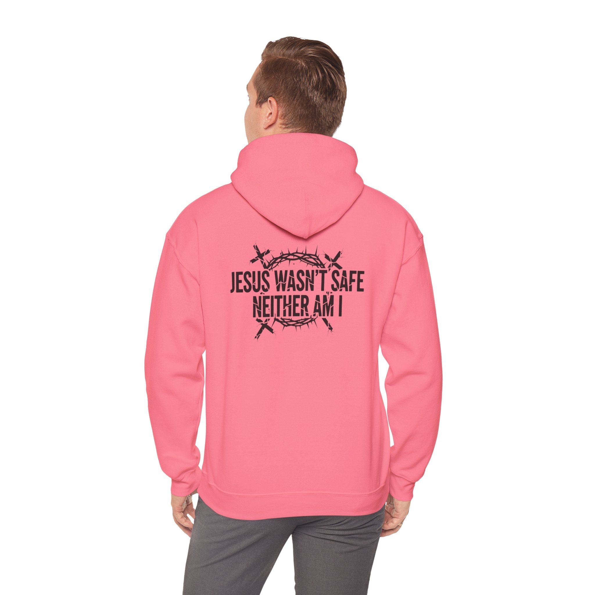 ⚡ Jesus Wasn’t Safe – Neither Am I | Bold Christian Hoodie | Storm-Walking Faith Tee | Minimalist Black & White Design | Uplifted Gear Printify