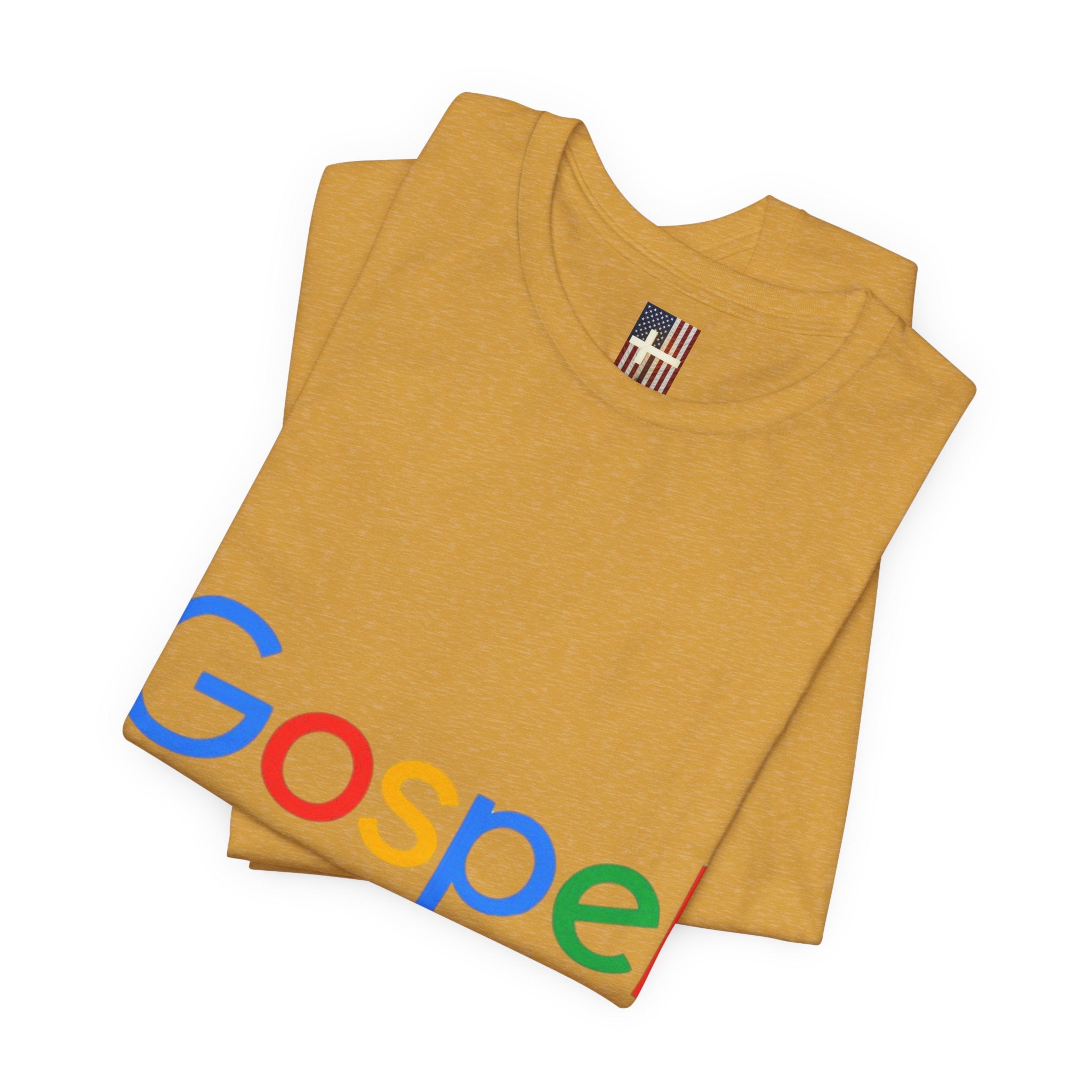 Gospel Graphic Tee — "Gospel" Colorful Logo Christian T-Shirt Printify