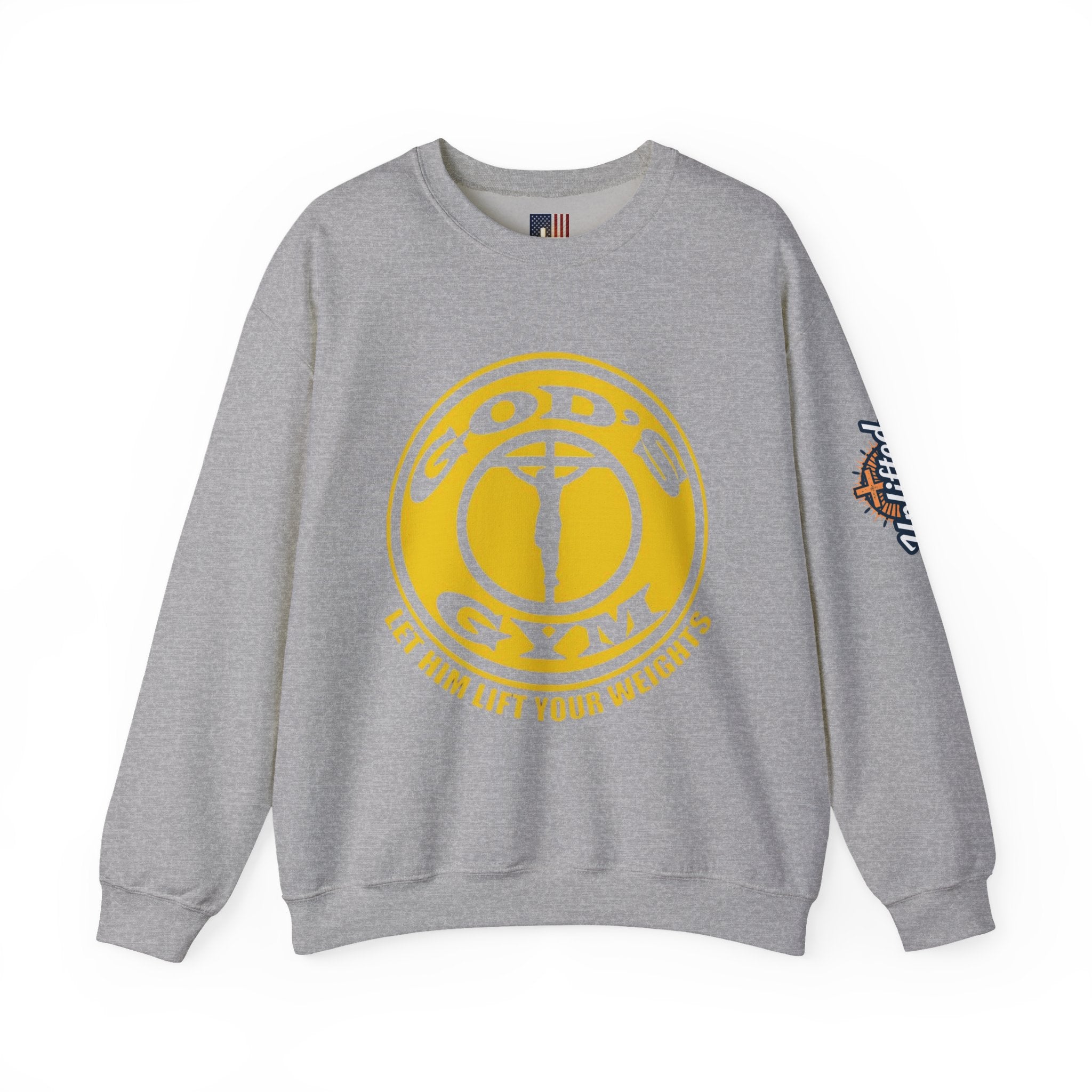 God's Gym Sweatshirt — "Let Him Lift Your Weights" Christian Fitness Sweatshirt Printify