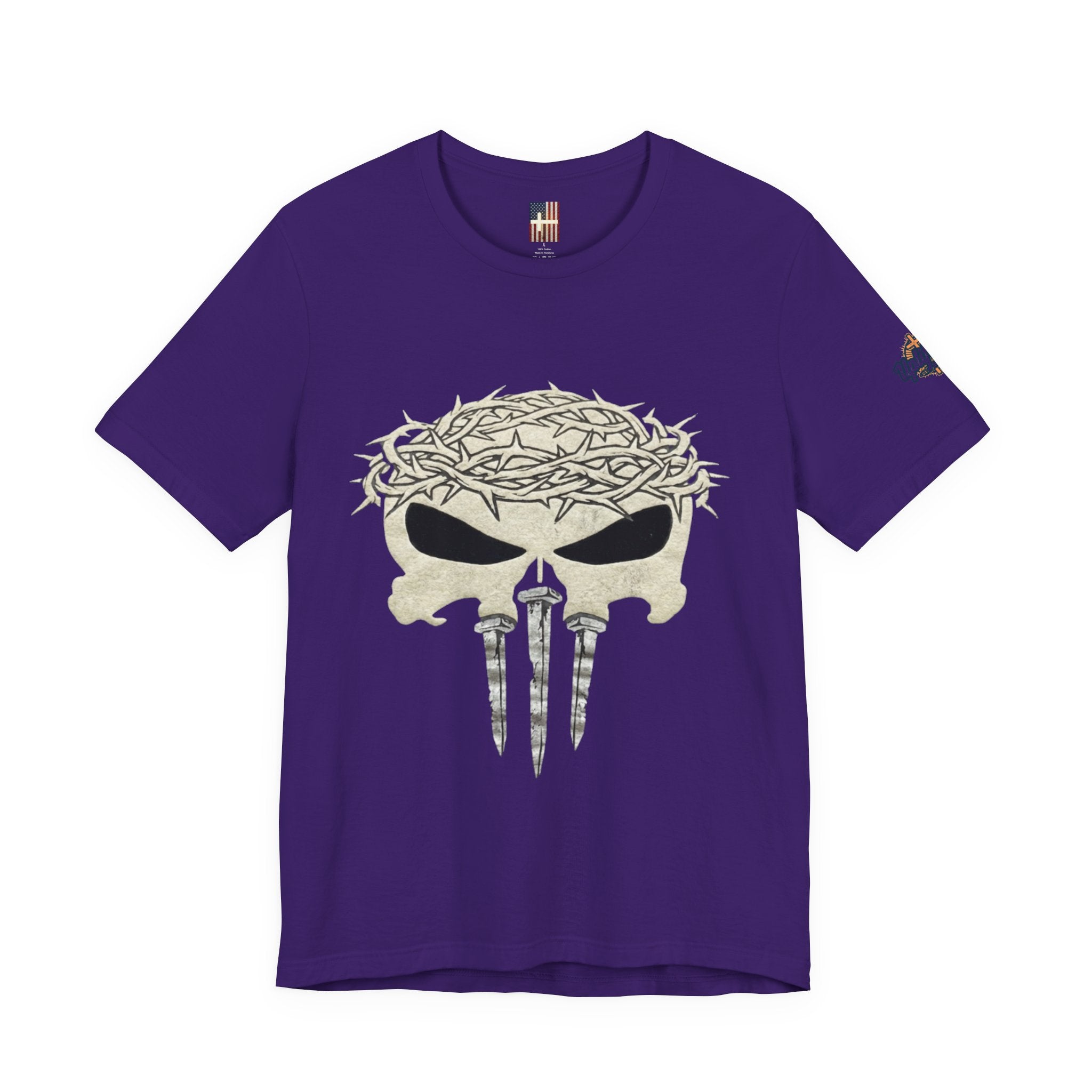Christian Skull T-shirt - Crown of Thorns & Nails - Warrior Faith T-shirt Printify