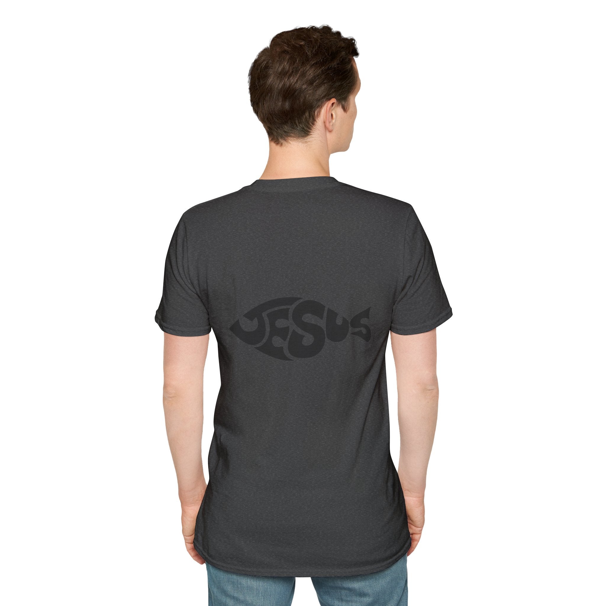 Ichthus Jesus Fish T-shirt - Jesus Word Art - Christian Faith Symbol T-shirt