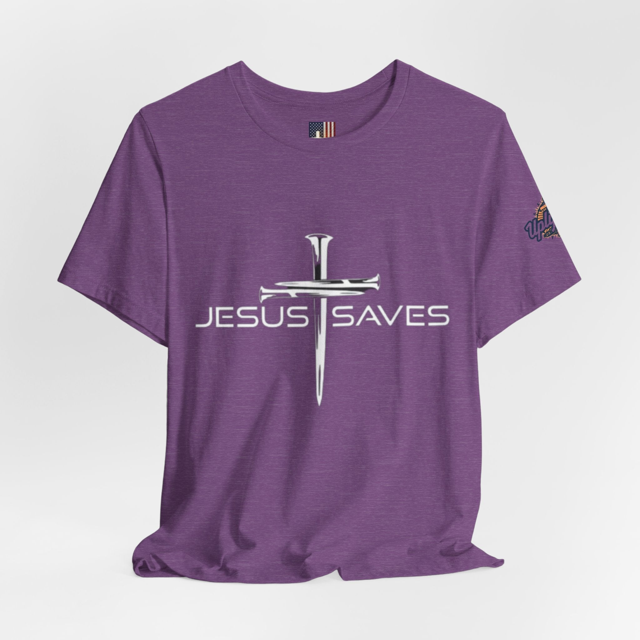 Jesus Saves T-shirt – 3 Nails Crucifix Cross Christian T-shirt for Redemption Faith & Bold Salvation Printify