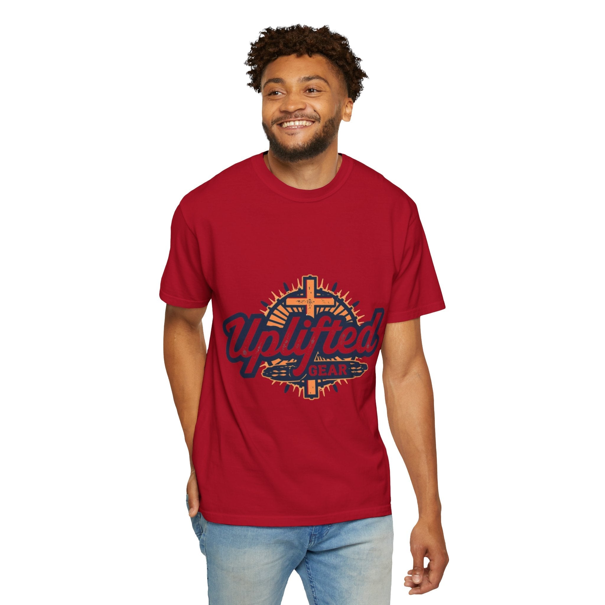 Uplifted Gear Christian T-Shirt – Bold Logo Faith Tee for Inspired Living Printify