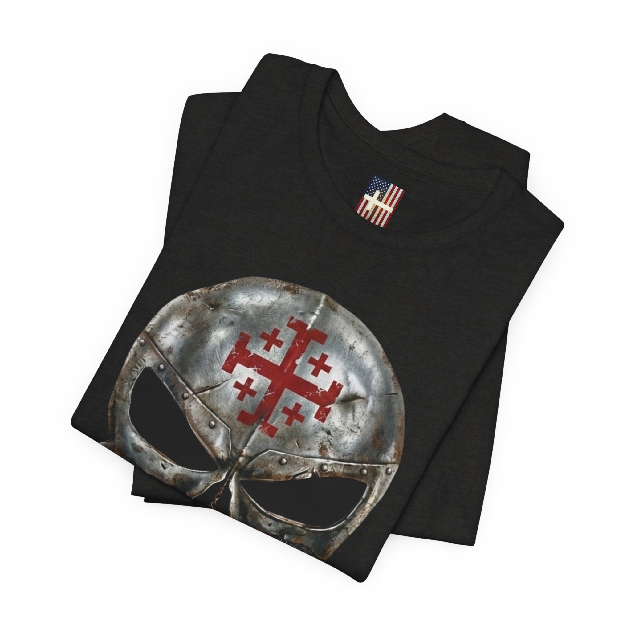 Crusader Knight Christian Skull T-shirt - Warrior Armor of God T-shirt Printify