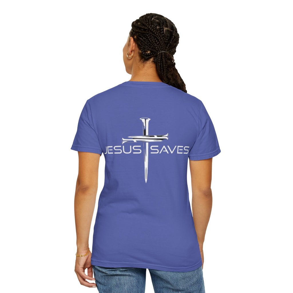 Jesus Saves T-shirt – 3 Nails Crucifix Cross Christian T-shirt for Redemption Faith & Bold Salvation
