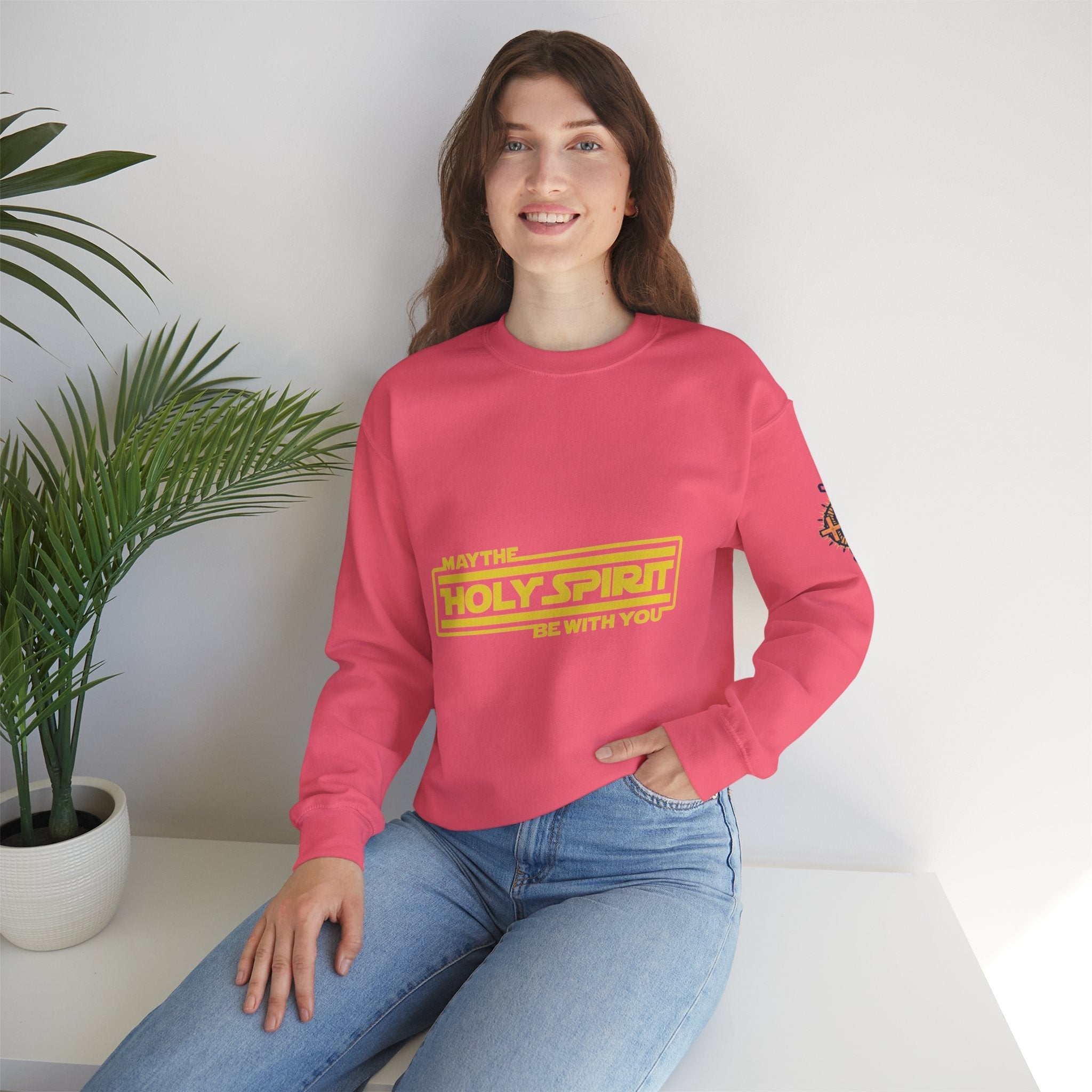 May the Holy Spirit Be With You Sweatshirt - Christian Star Wars Parody Sweatshirt Printify