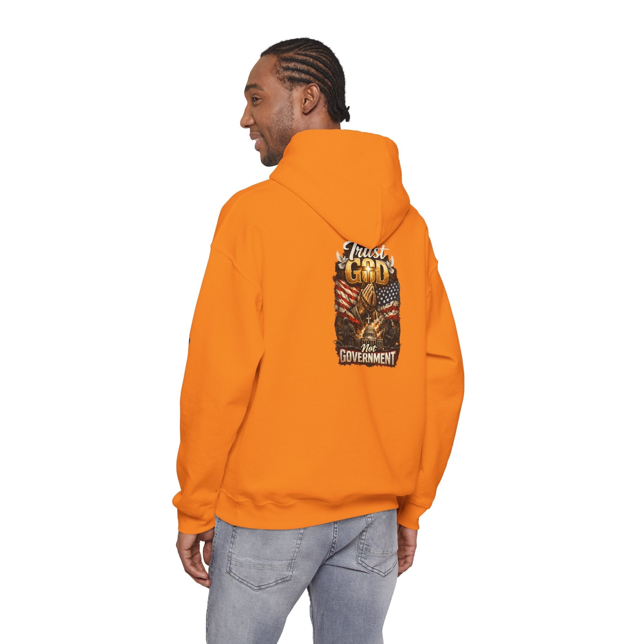 Trust God Not Government Hoodie — Vintage Patriotic Christian Hoodie Printify