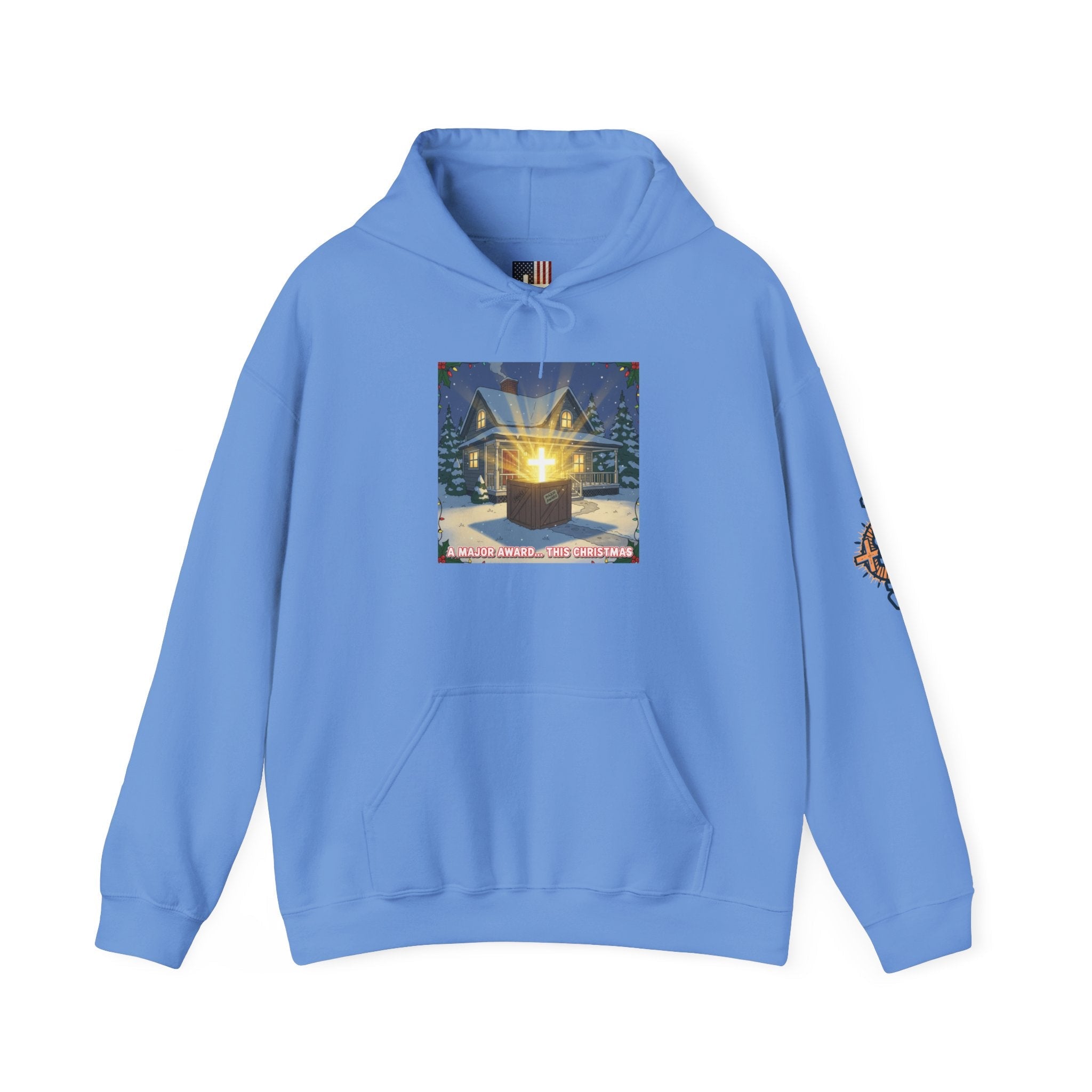 A Major Award This Christmas Hoodie – Fragile Leg Lamp Parody Cross Unboxing Christian Sweatshirt for Hilarious Faith & Holiday Glow Printify