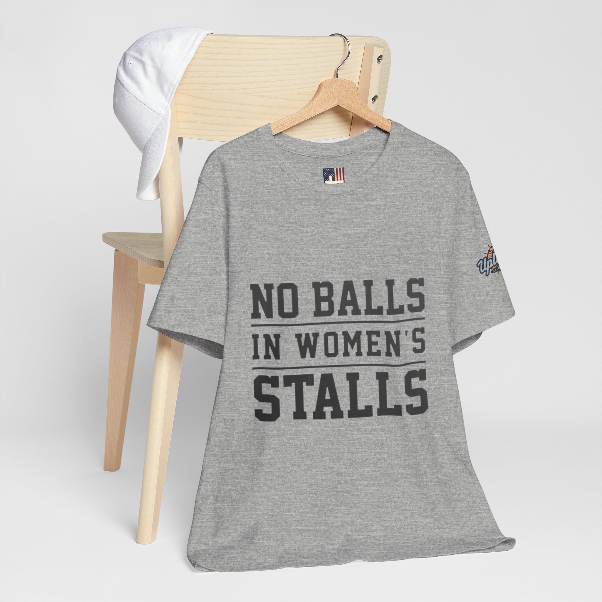 No Balls in Women's Stalls Statement T-Shirt Printify