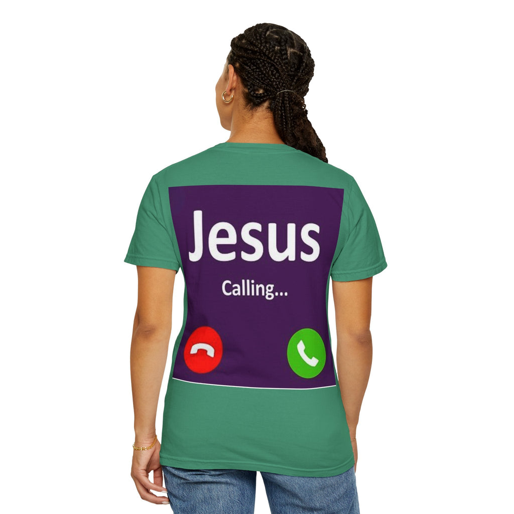 Jesus Calling T-shirt, – Funny Cell Phone Screen Christian T-shirt, for Divine Connection & Faith Humor Printify