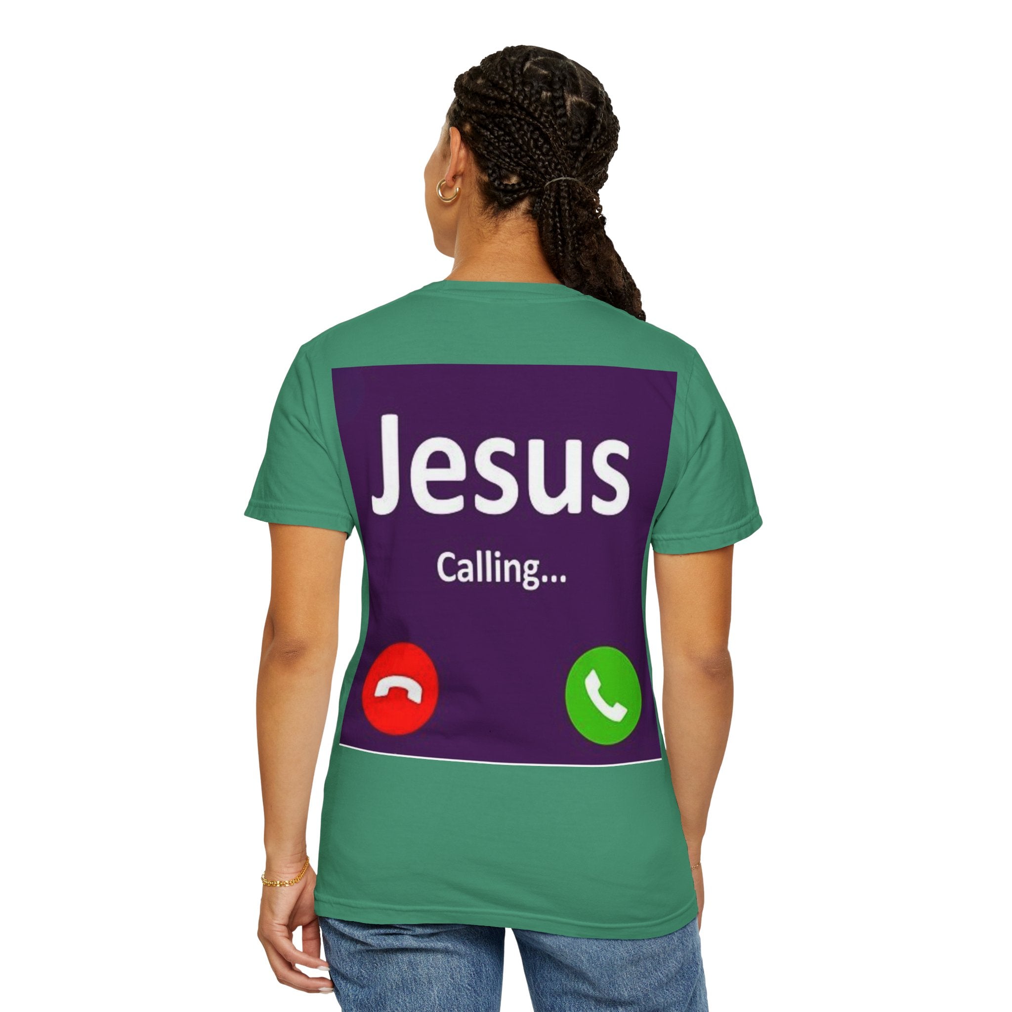 Jesus Calling T-shirt, – Funny Cell Phone Screen Christian T-shirt, for Divine Connection & Faith Humor Printify