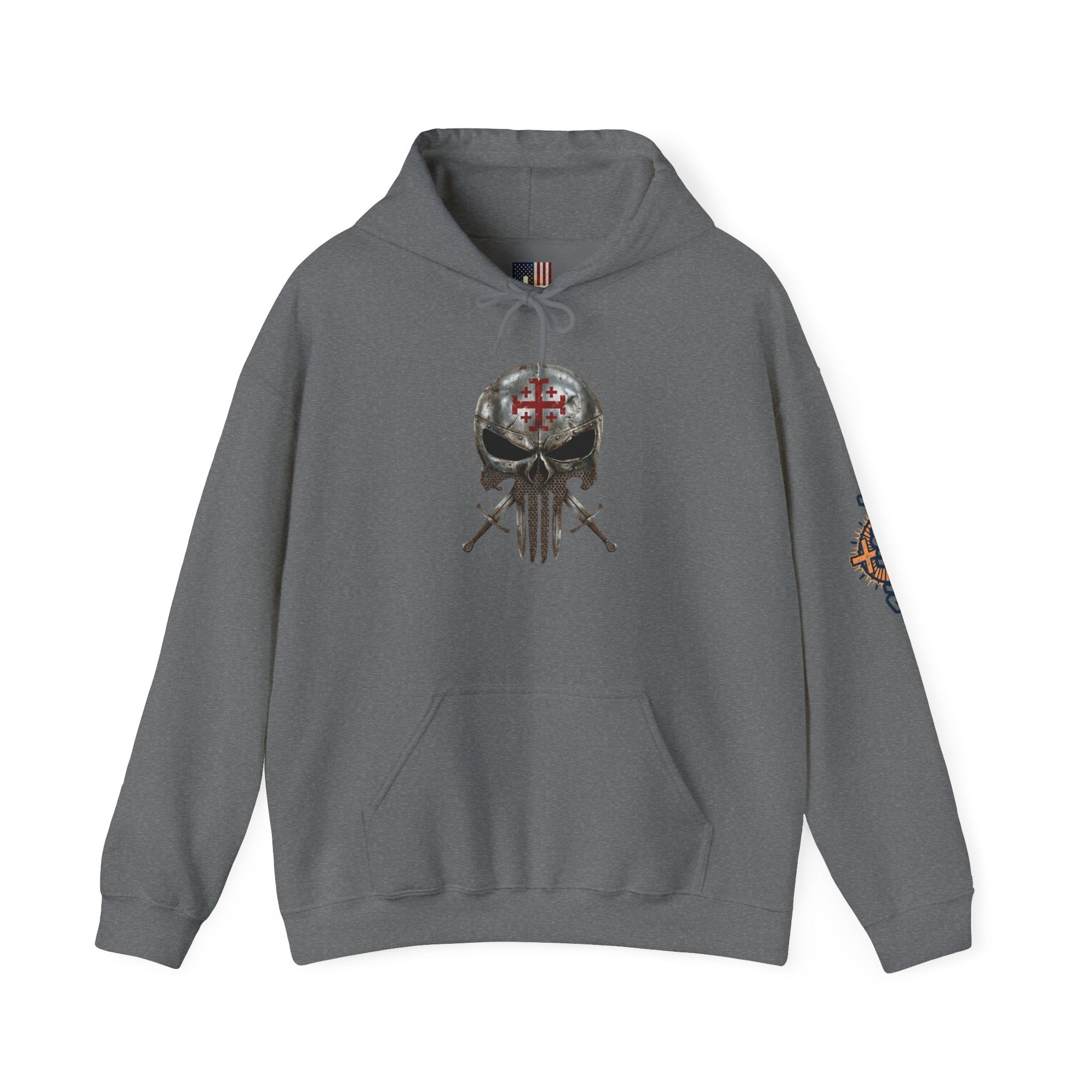 Crusader Knight Christian Skull Hoodie - Warrior Armor of God Hoodie Printify