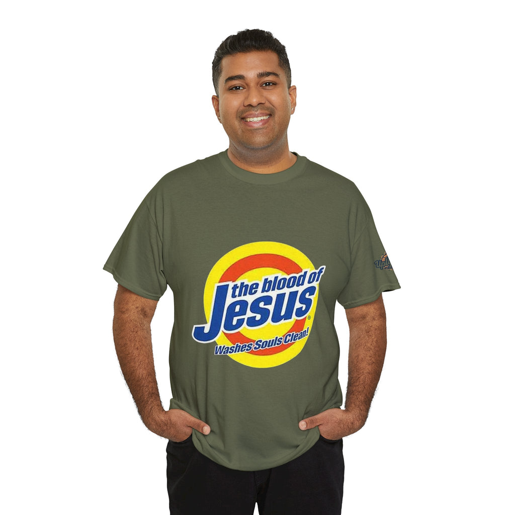 Blood of Jesus Washes Souls Clean T-shirt - Funny Tide Parody - Christian Faith T-shirt Printify