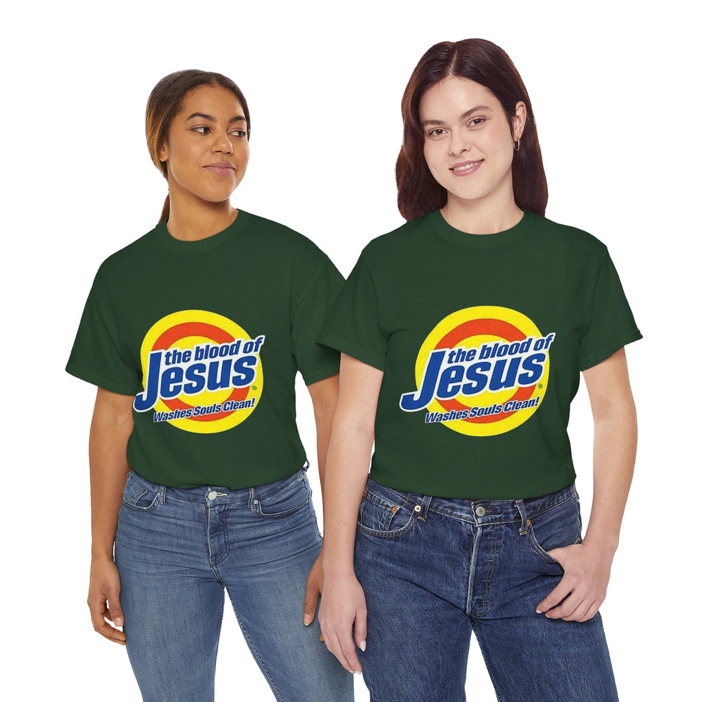 Blood of Jesus Washes Souls Clean T-shirt - Funny Tide Parody - Christian Faith T-shirt Printify
