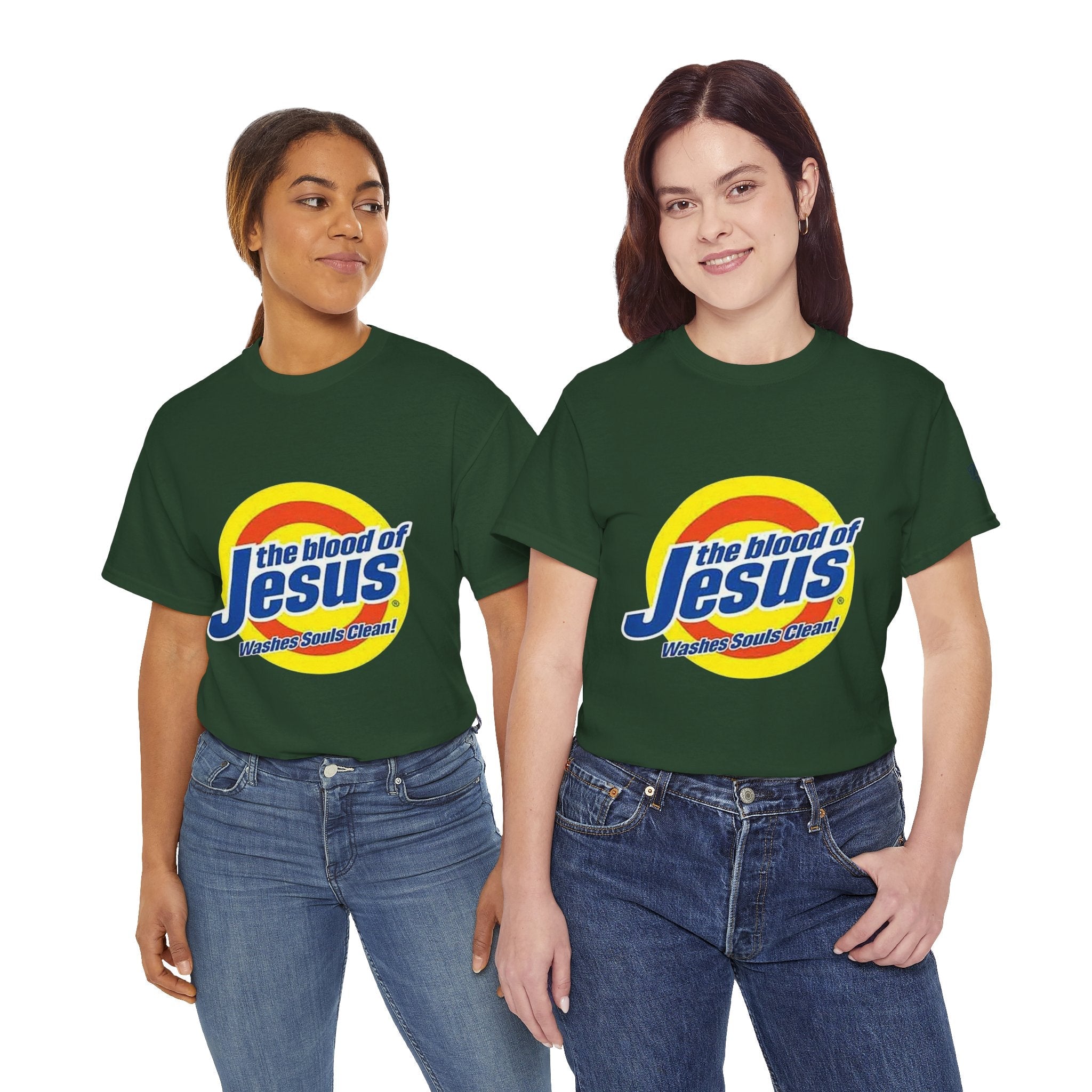 Blood of Jesus Washes Souls Clean T-shirt - Funny Tide Parody - Christian Faith T-shirt Printify