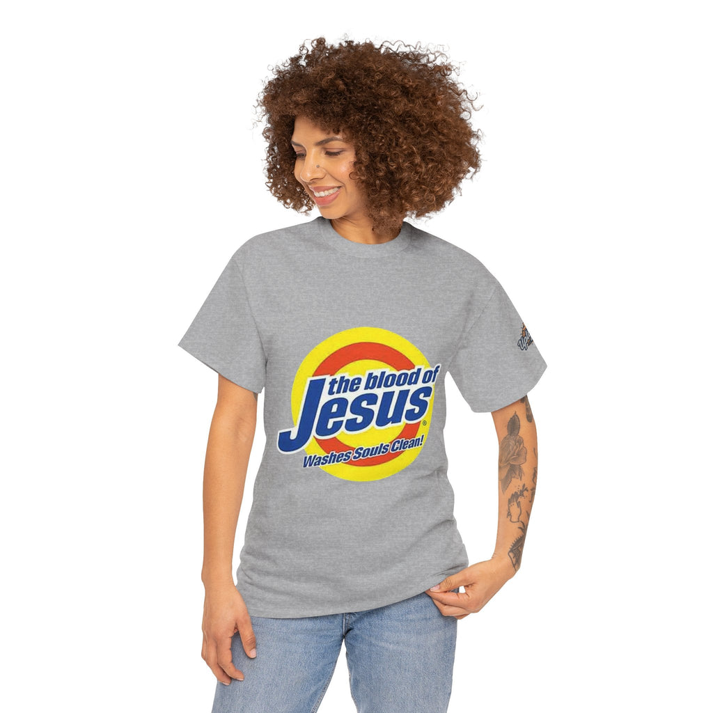 Blood of Jesus Washes Souls Clean T-shirt - Funny Tide Parody - Christian Faith T-shirt Printify