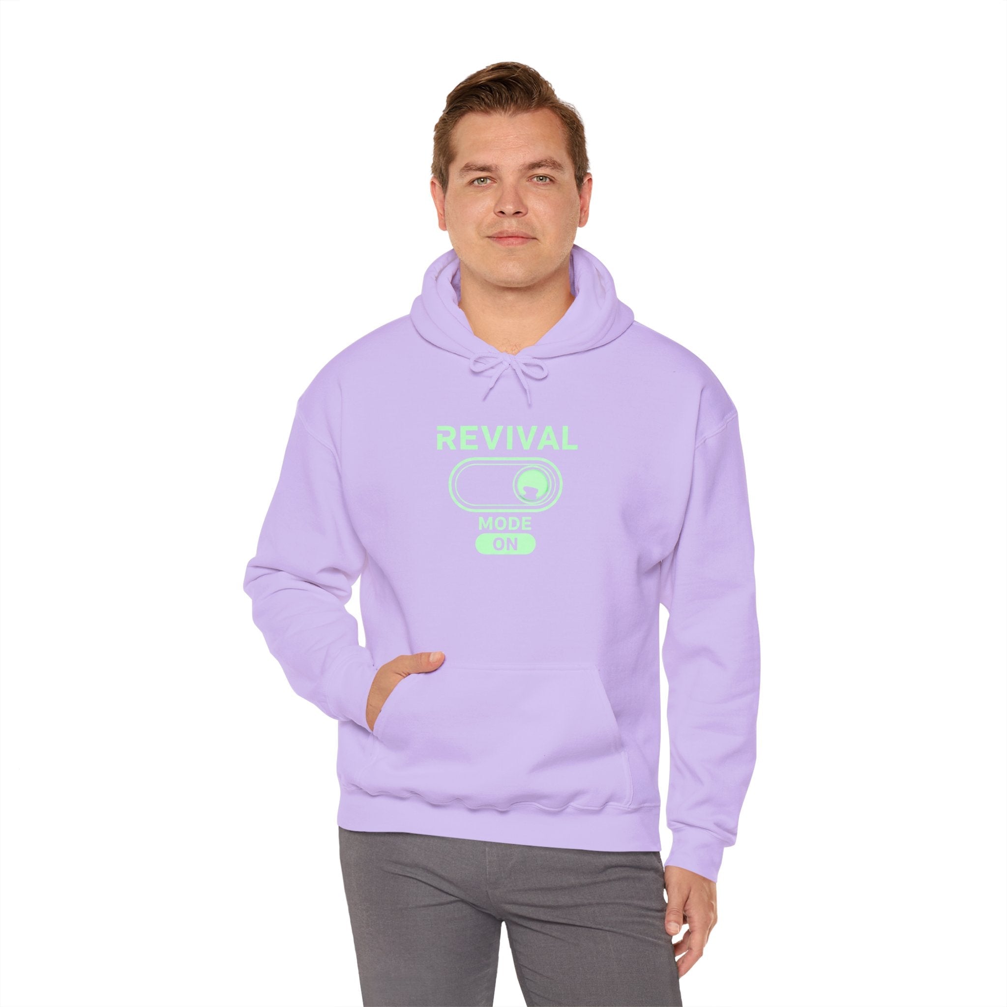 🔥 Revival Mode: ON – Christian Techwear Hoodie | Glowing Green Faith Switch | Futuristic Jesus Shirt | Activate Your Spiritual Awakening | Uplifted Gear Printify