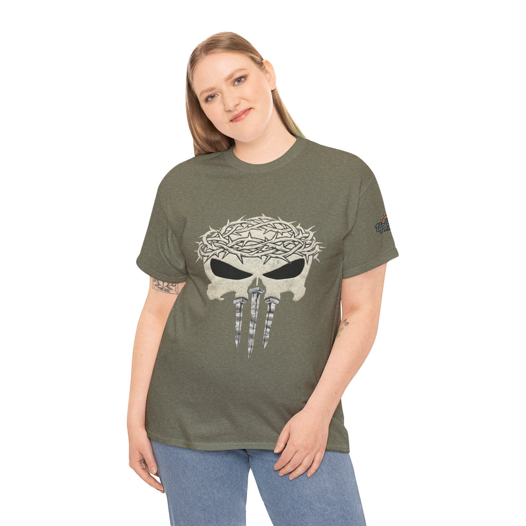 Christian Skull T-shirt - Crown of Thorns & Nails - Warrior Faith T-shirt Printify