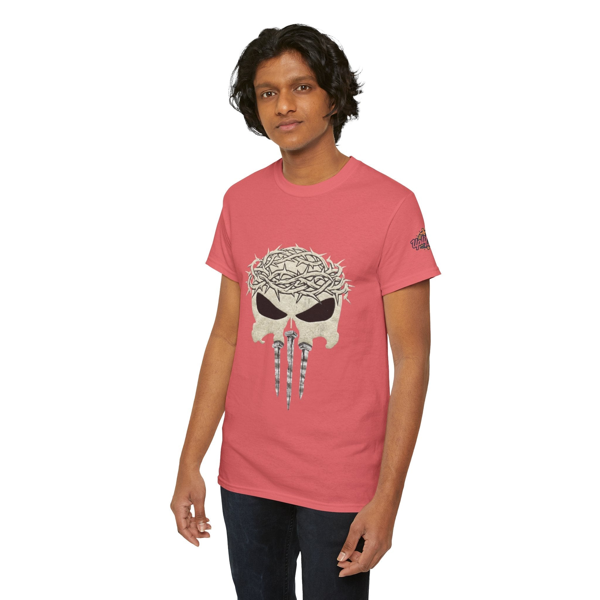 Christian Skull T-shirt - Crown of Thorns & Nails - Warrior Faith T-shirt Printify
