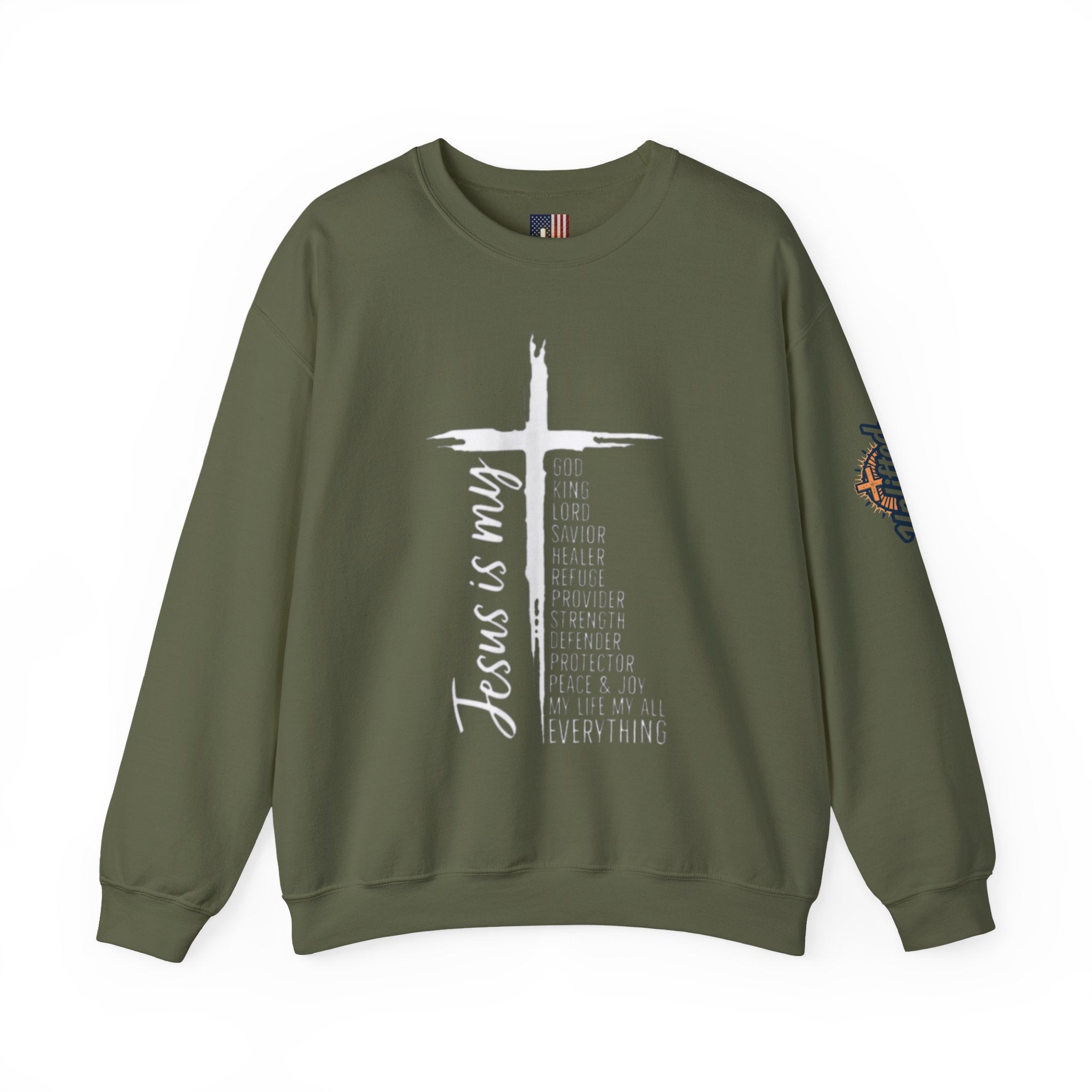 Jesus Is My Everything Sweatshirt – Cross List God King Lord Savior Christian Sweatshirt for Total Surrender Faith Printify