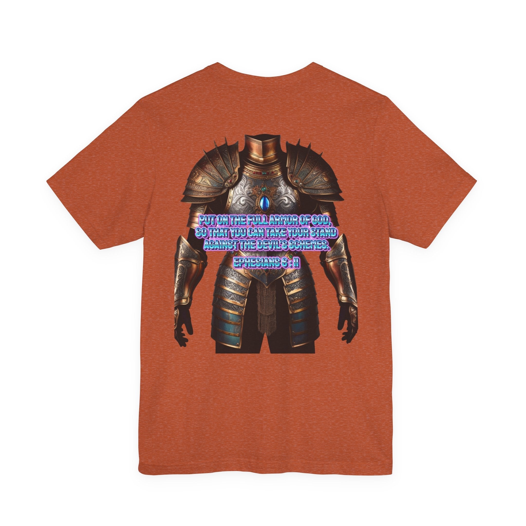 Religious Graphic Tee with Armor Of God Design Unisex Jersey Short Sleeve Tee Printify