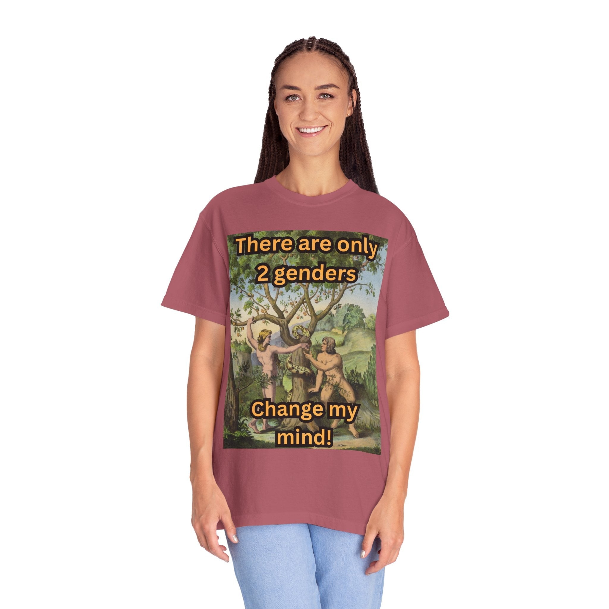 There Are Only 2 Genders T-Shirt – Adam & Eve Cross Christian Tee for Bold Faith Printify