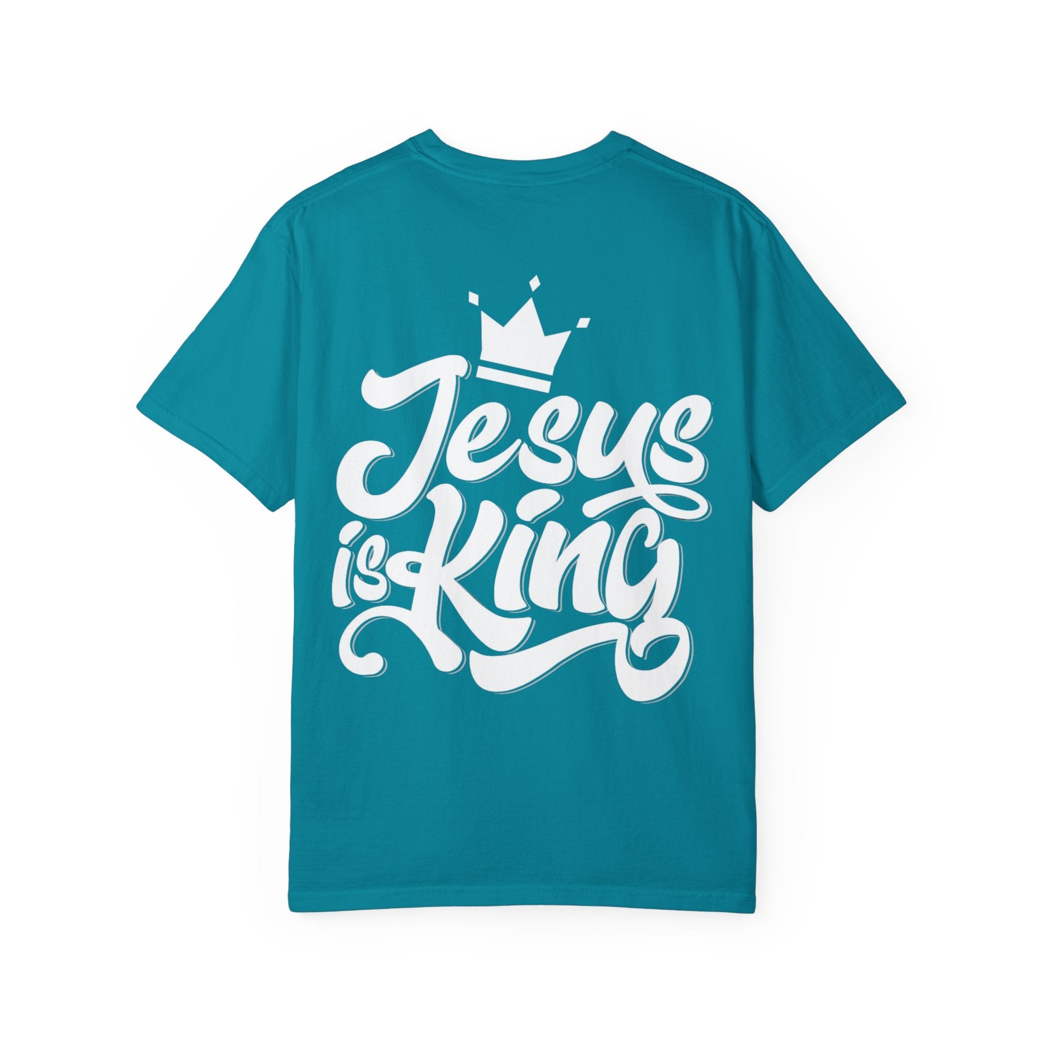 Jesus is King T-Shirt – Bold Christian Faith Tee with Crown & Cross for Eternal Reign Printify