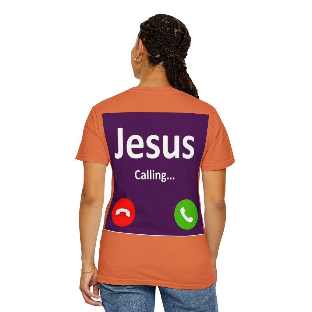 Jesus Calling T-shirt, – Funny Cell Phone Screen Christian T-shirt, for Divine Connection & Faith Humor Printify