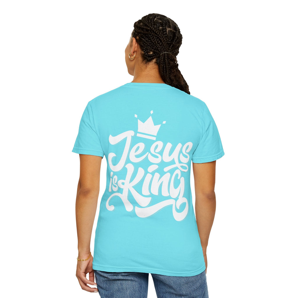 Jesus is King T-Shirt – Bold Christian Faith Tee with Crown & Cross for Eternal Reign Printify
