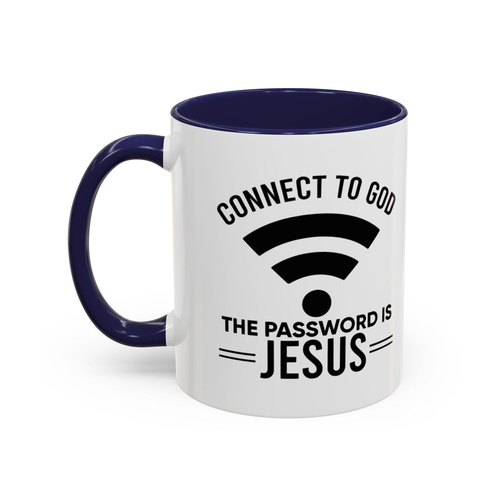 Connect to God Coffee Mug — "WIFI Password is Jesus" Funny Christian Faith Mug Printify