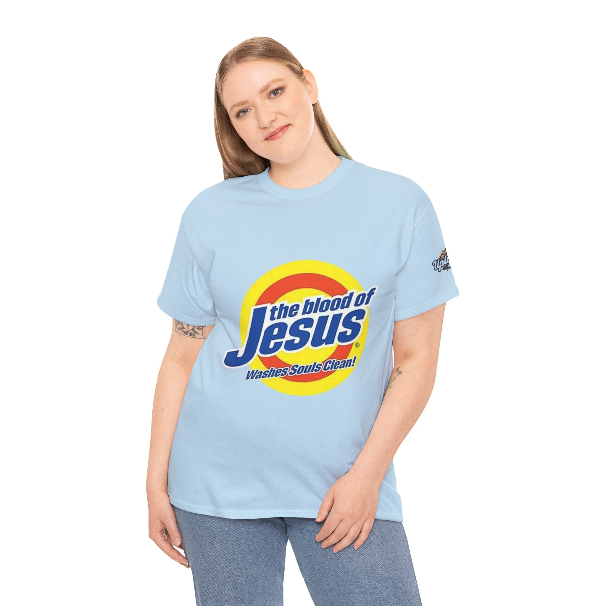 Blood of Jesus Washes Souls Clean T-shirt - Funny Tide Parody - Christian Faith T-shirt Printify