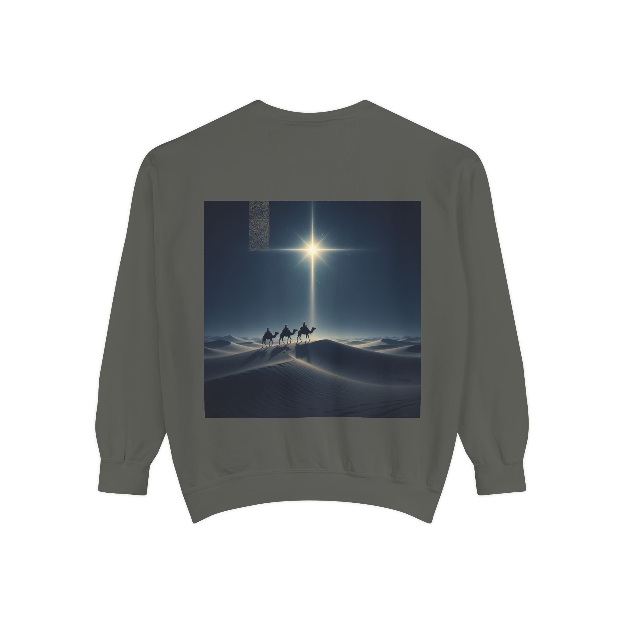 3 Wise Men Sweatshirt – Magi Camels Nativity Journey Christian Christmas Sweatshirt for Epiphany Faith & Holy Night Printify