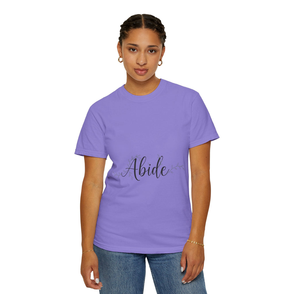 Abide in the Lord T-Shirt – Vine Design Christian Tee for Faithful Hearts Printify