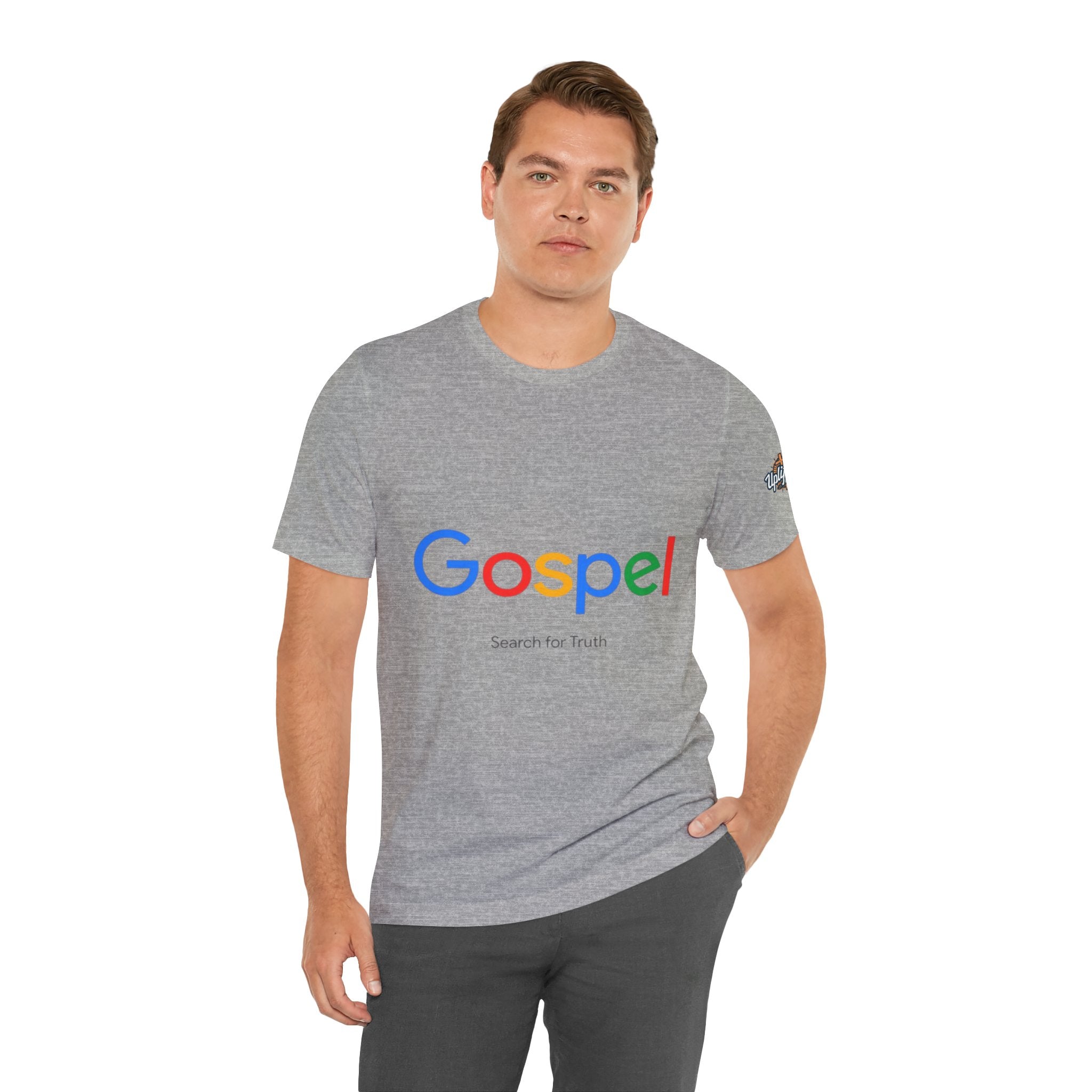 Gospel Graphic Tee — "Gospel" Colorful Logo Christian T-Shirt Printify