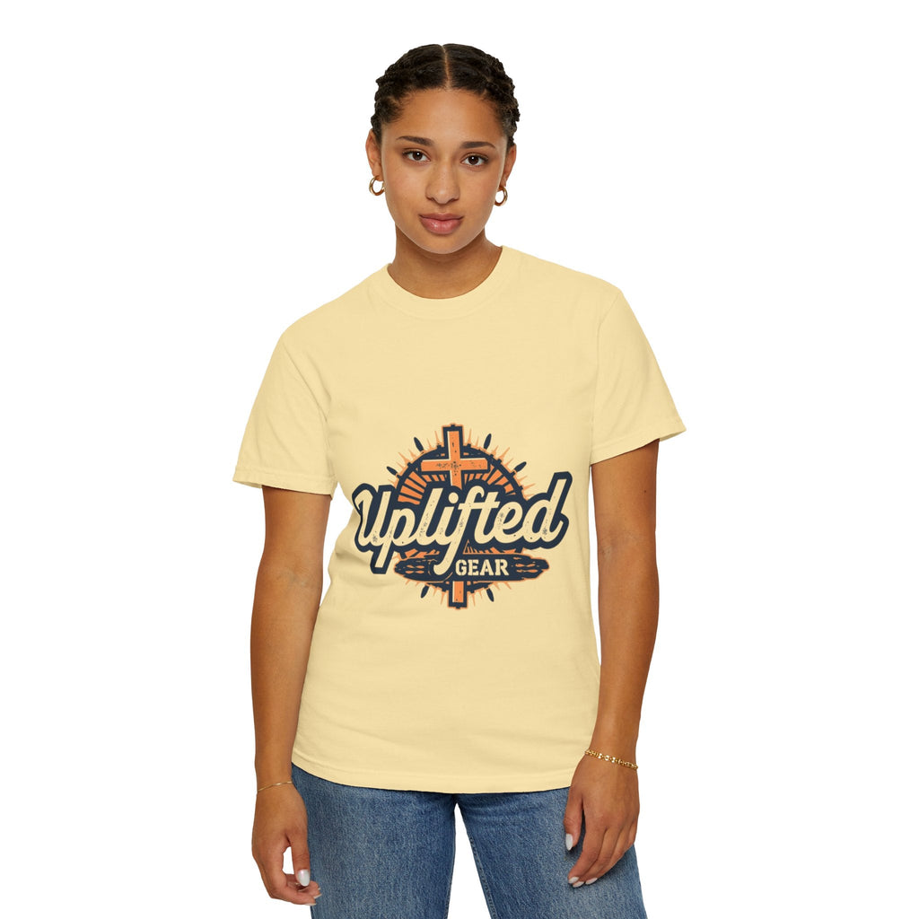 Uplifted Gear Christian T-Shirt – Bold Logo Faith Tee for Inspired Living Printify